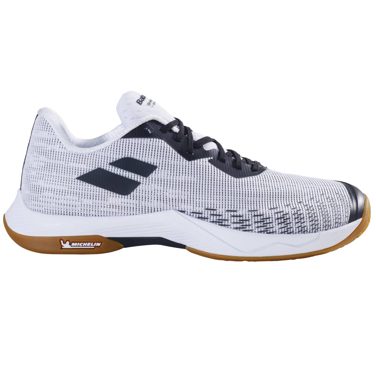 Babolat Shadow Spirit Men's Indoor Court Shoes - White/Black - Lightweight Tennis Shoes for Badminton, Squash & Indoor Sports - Non-Marking Sole for Gym & Court Play