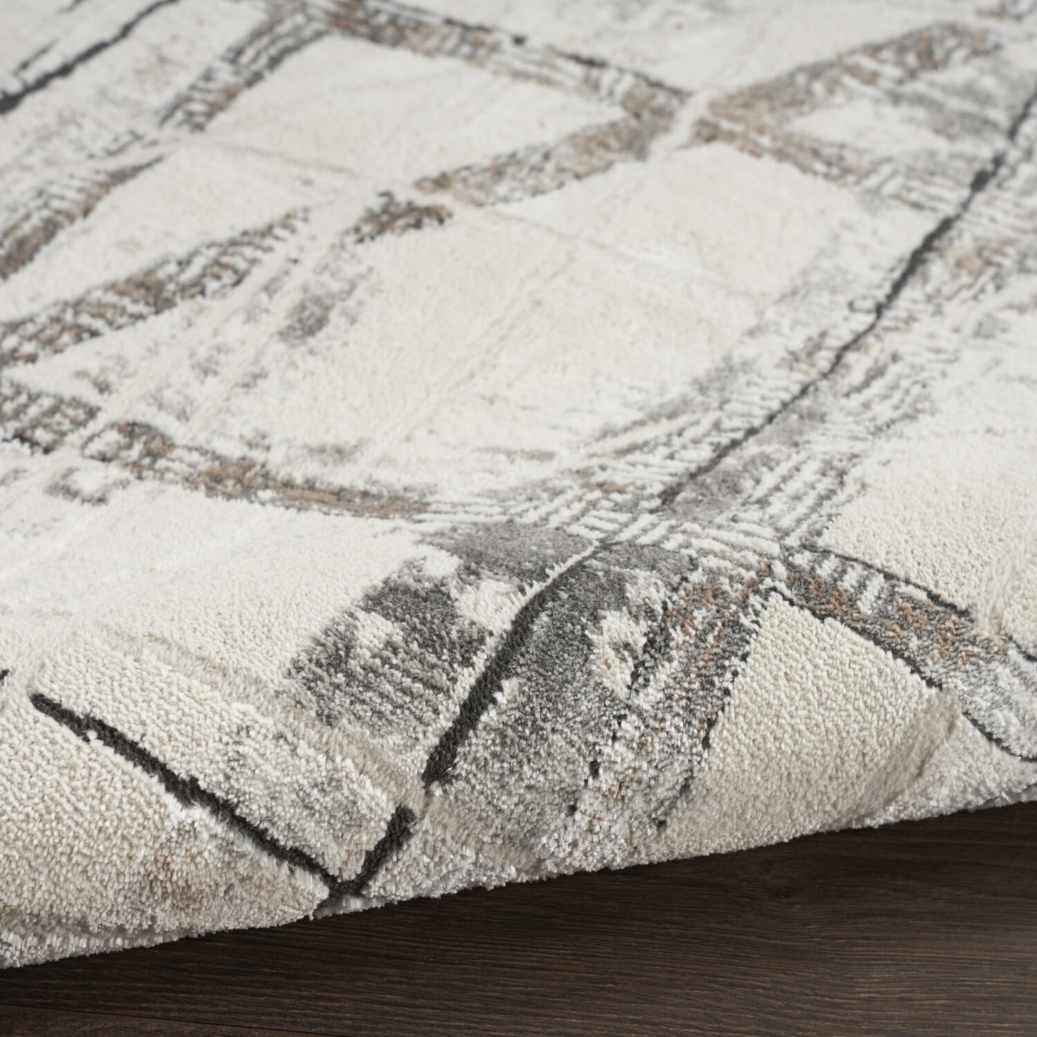 Nourison Desire Abstract Grey Silver 3'11