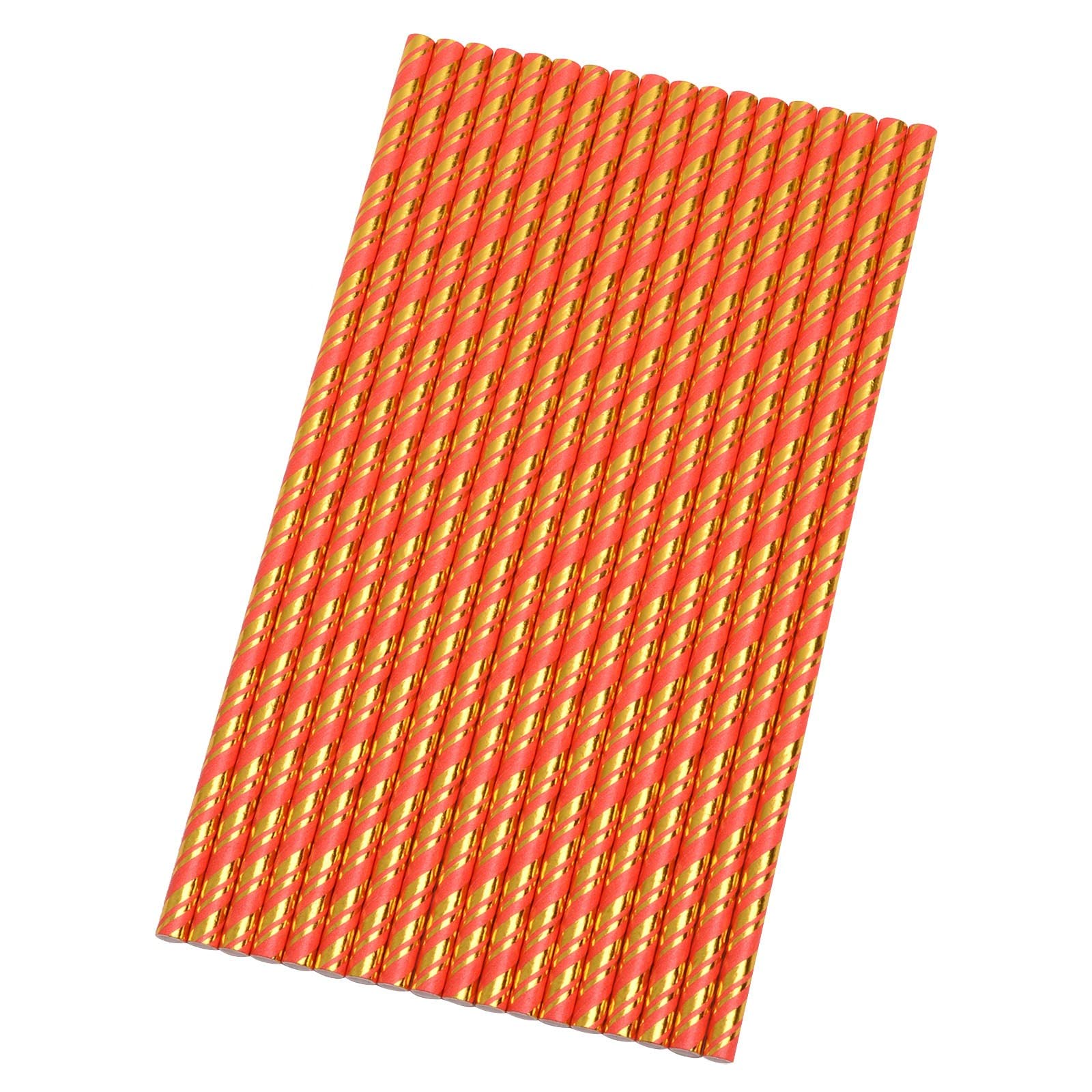 Eco-Friendly Biodegradable Striped Paper Drinking Straws - 25pcs, Star & Heart Design, Perfect for Parties, Weddings, Cocktails & Smoothies - Plastic-Free Alternative (One Size)