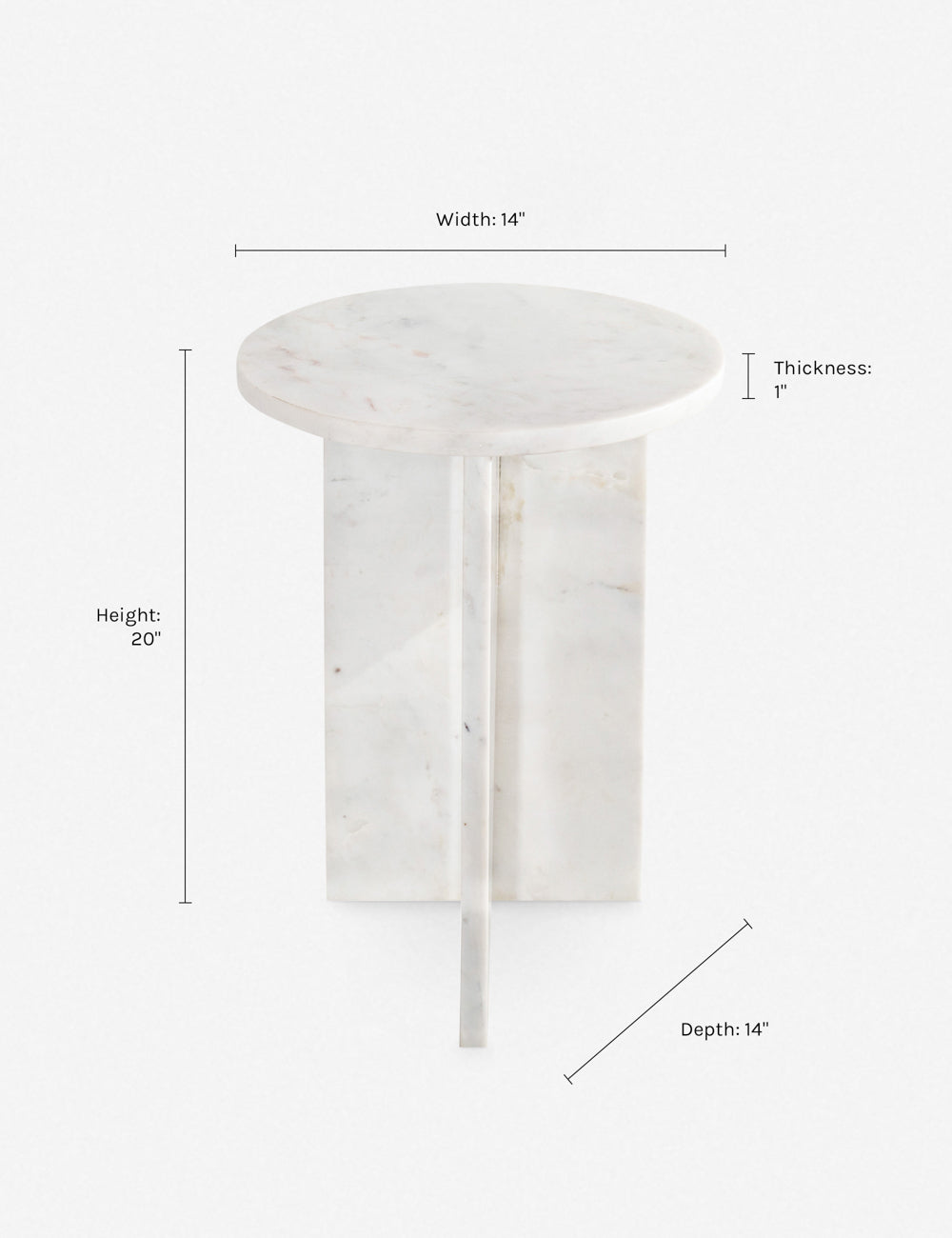 Biagio Round Side Table - Modern Accent End Table for Living Room, Bedroom & Office - Small Round Coffee Table with Sturdy Metal Base