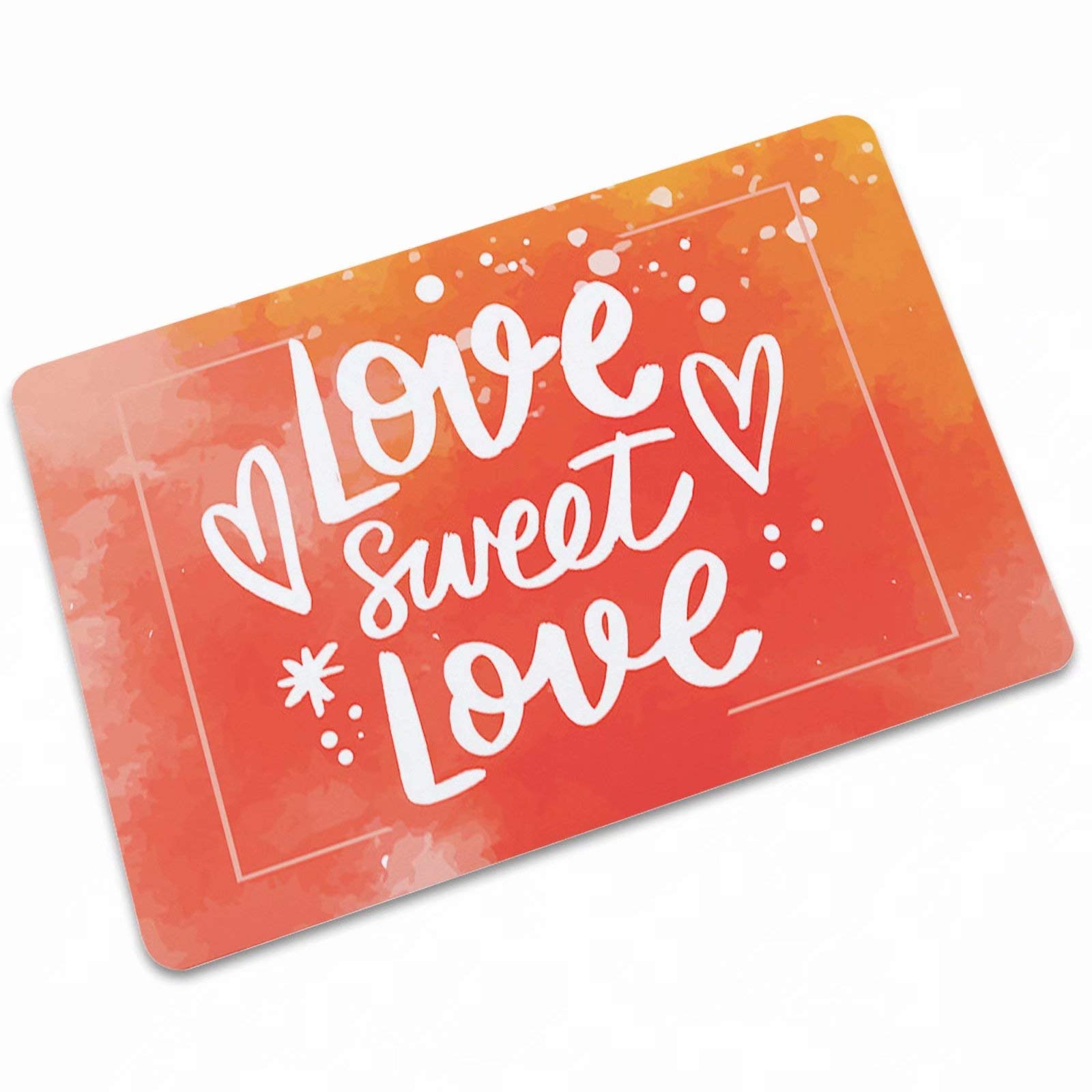 YQ Park Non-Slip Rubber Doormat - Sweet Love Design for Home Decor, Office, Living Room & Bathroom - 17.7 x 27.6 Inch Waterproof Entryway Mat - Perfect for Front Door, Kitchen & High Traffic Areas