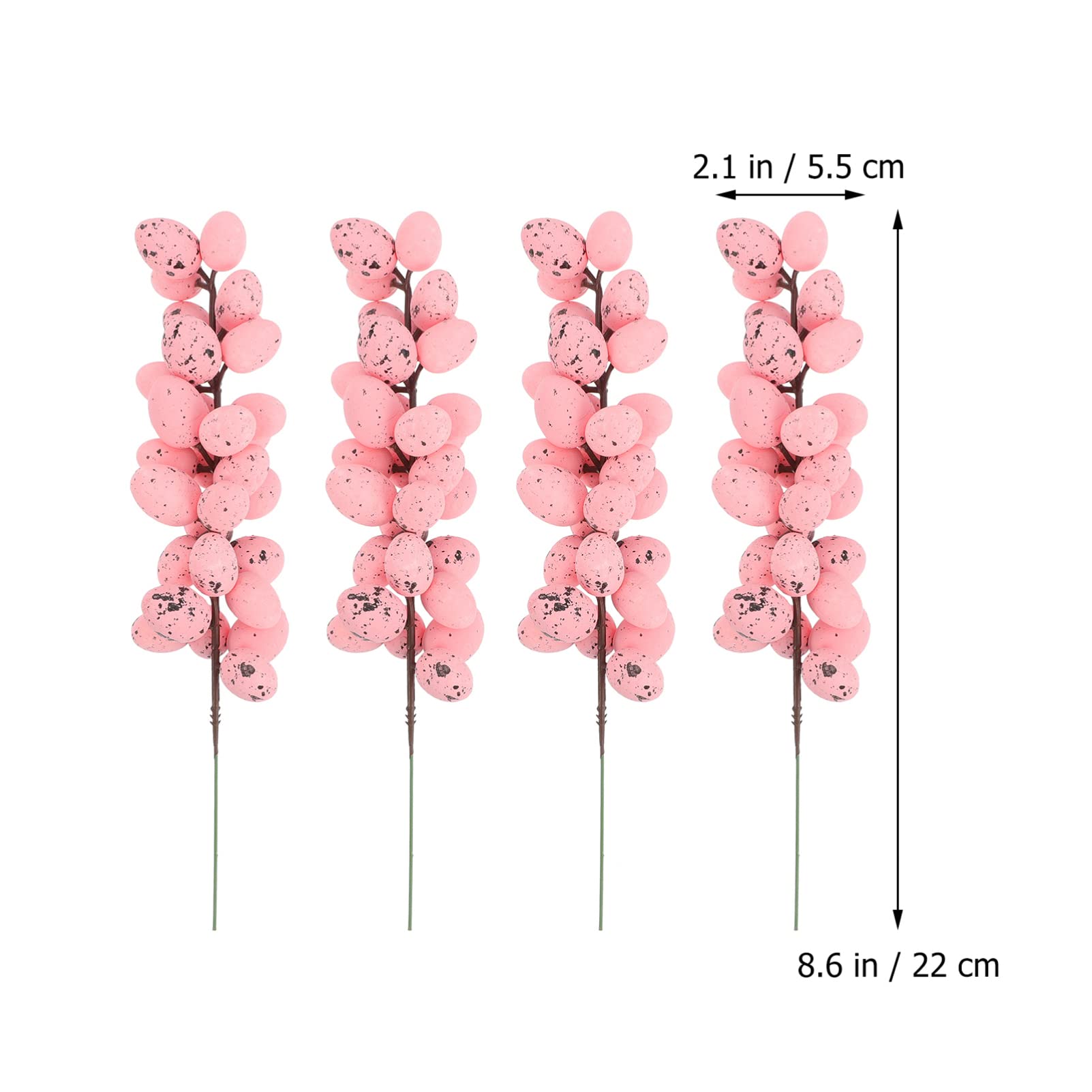 NUOBESTY 4pcs Easter Egg Skewers - Artificial Floral Egg Arrangement for Easter Decorations, Hanging Egg Centerpieces, Foam Dining Table Decor - Perfect for Easter Party Supplies, Spring Home Decor & Festive Table Settings (Pink)