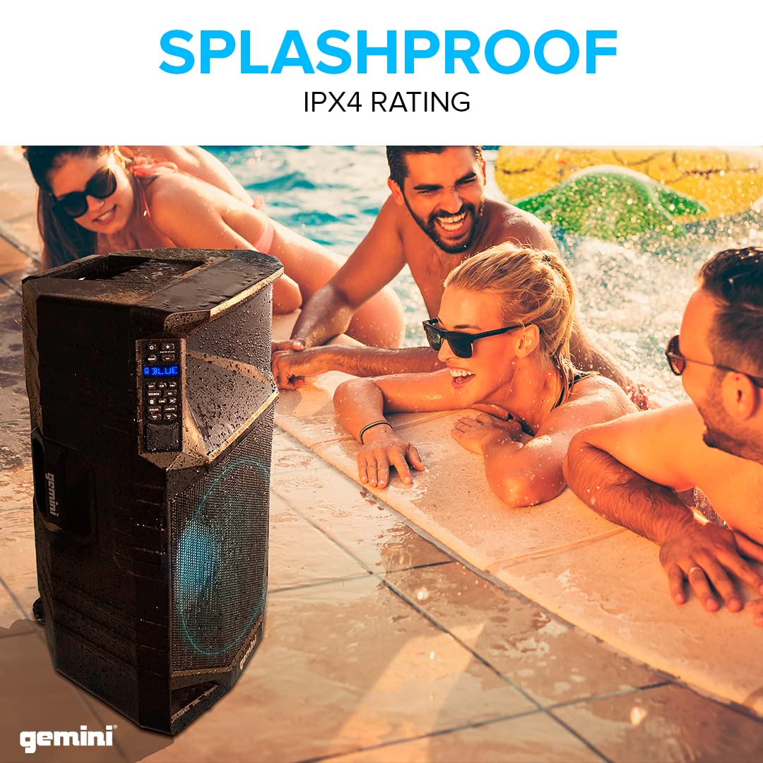 Gemini Sound GSW-T1500PK 1500W Portable Bluetooth PA Speaker with 15