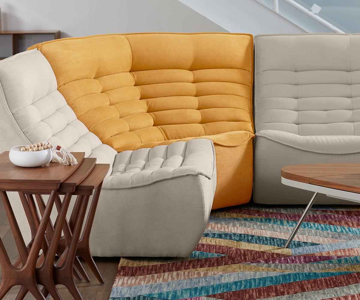 Diego 6-Piece Modular Sectional Sofa Set - Modern L-Shaped Couch with Reversible Chaise for Living Room, Lounge & Family Room - Comfortable & Stylish Home Furniture