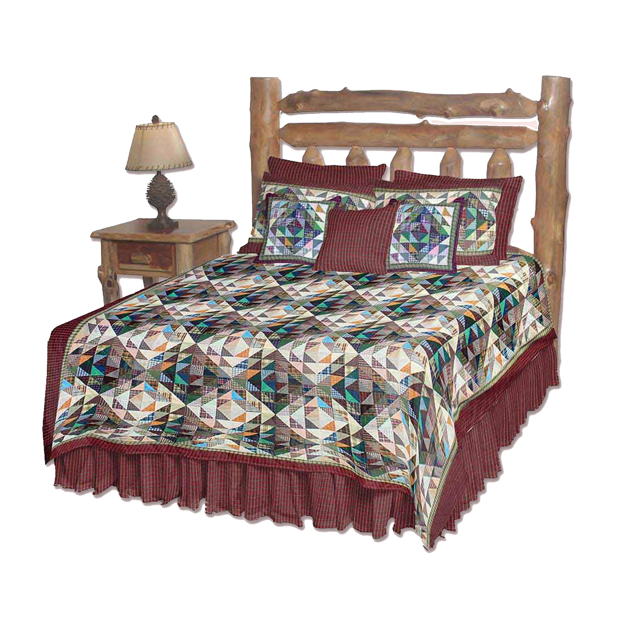 Super Queen Quilt Set - 4 Piece Handmade Patchwork Cotton Bedding (92
