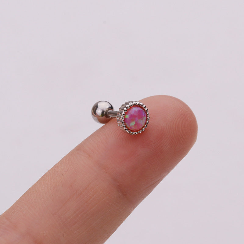 16G Cartilage Tiny Stud Earrings - Opal Stud Earrings for Women | HSPJ1911 | Perfect for Everyday Wear, Piercing Jewelry Gift