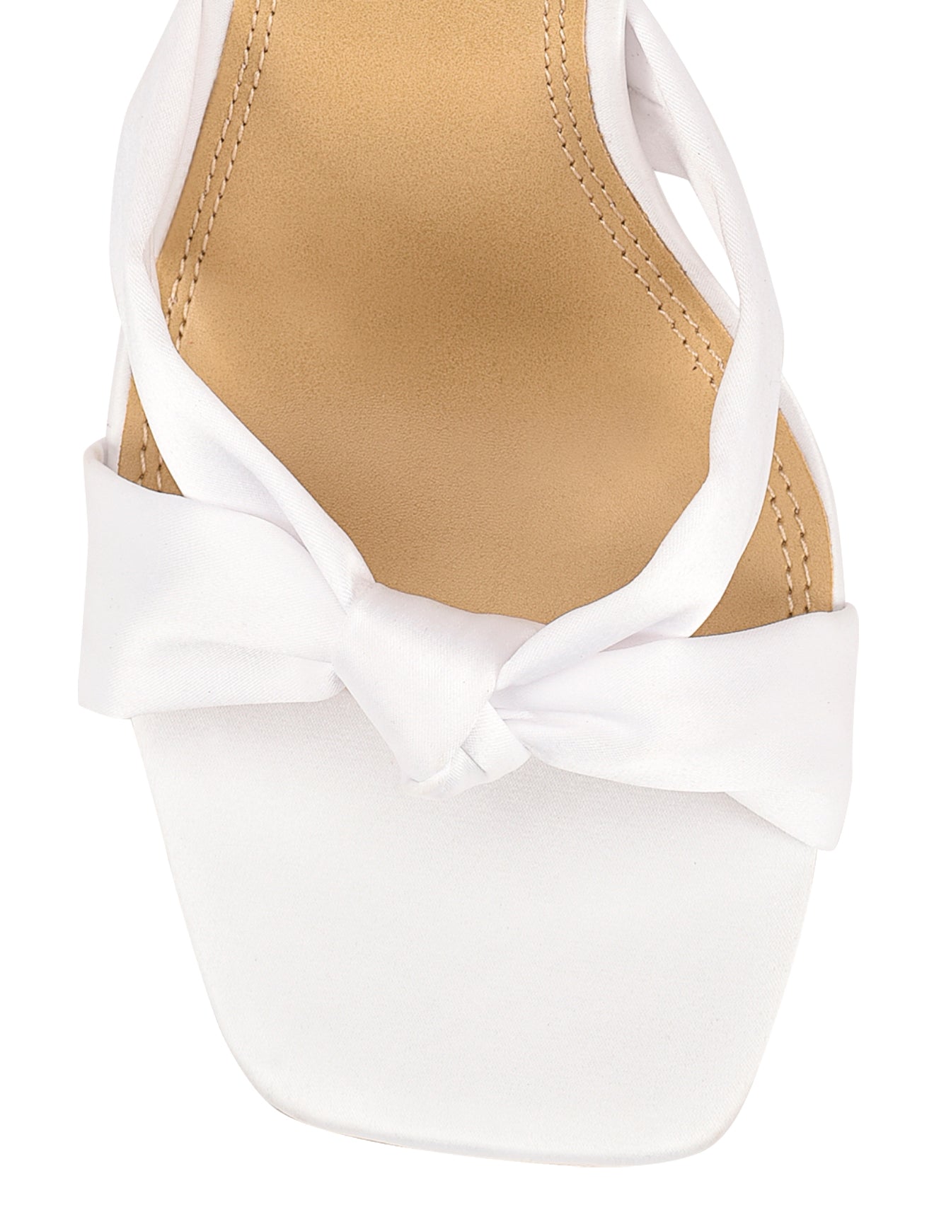 Ivory White Satin Spring Knot Sandals for Women - Comfortable Boho Chic Summer Beach Wedding Shoes | Perfect for Outdoor Parties, Vacations & Casual Wear