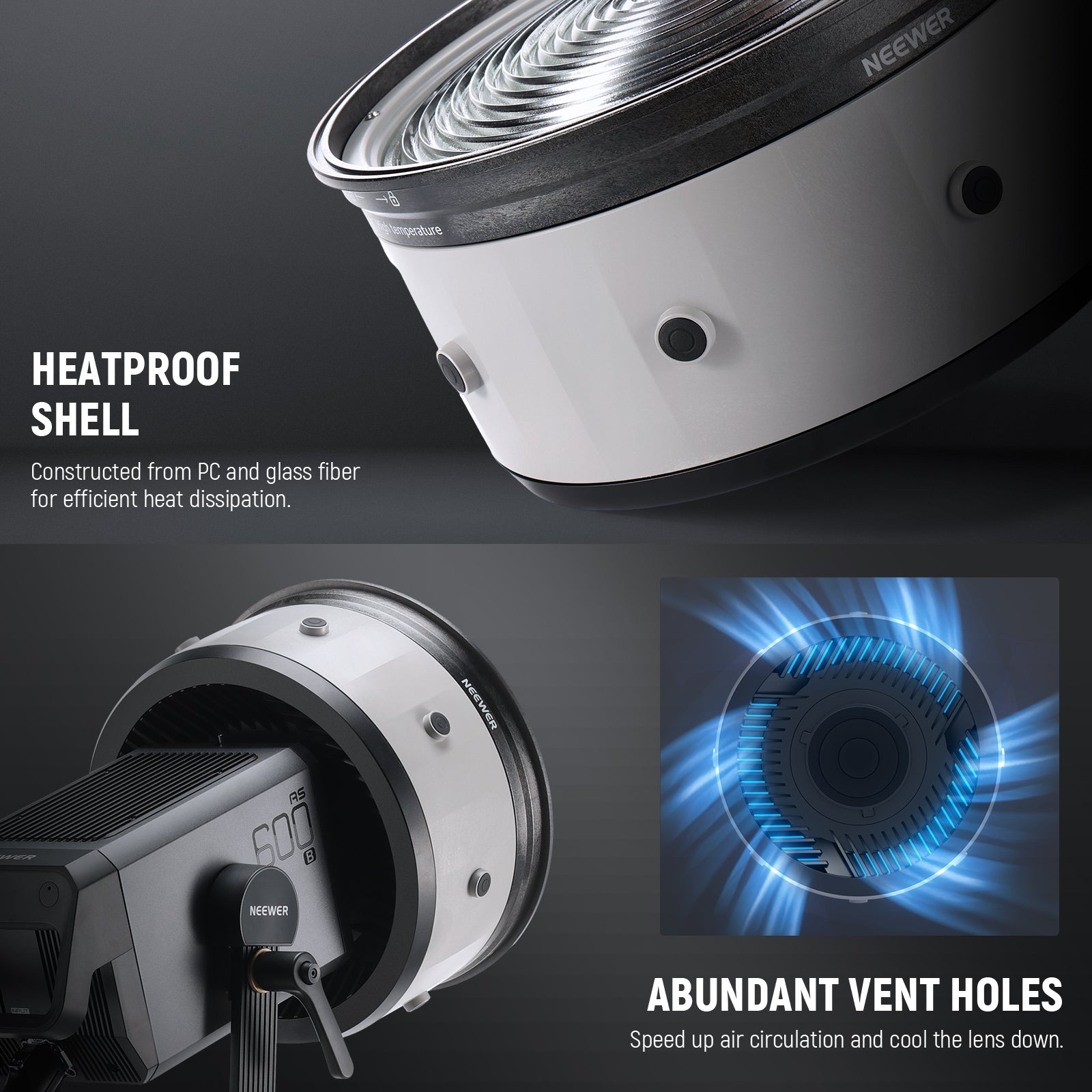 NEEWER CSF10 10-Inch Fresnel Lens with 35° Beam Angle - Perfect for Stage Lighting, Photography, and Film Production