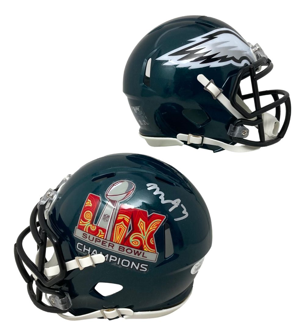 Authentic Milton Williams Signed Philadelphia Eagles Super Bowl 59 Mini Speed Helmet with JSA Certificate - Perfect for Eagles Fans, Sports Memorabilia Collectors, and Man Cave Decor