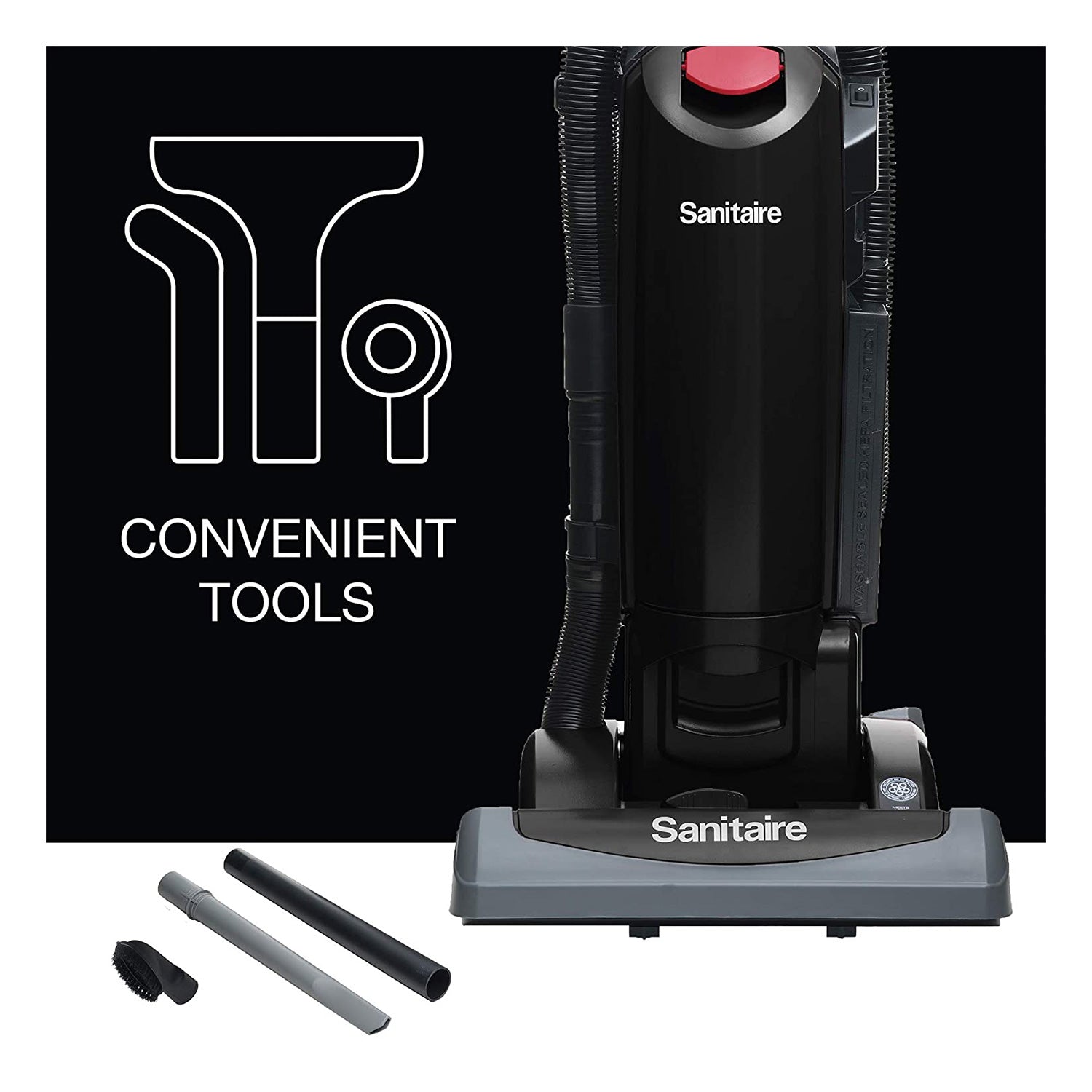 Sanitaire SC5815 Vacuum Cleaner with HEPA Filter & Tools - Powerful Suction for Pet Hair, Allergies & Deep Cleaning on Carpets & Hard Floors