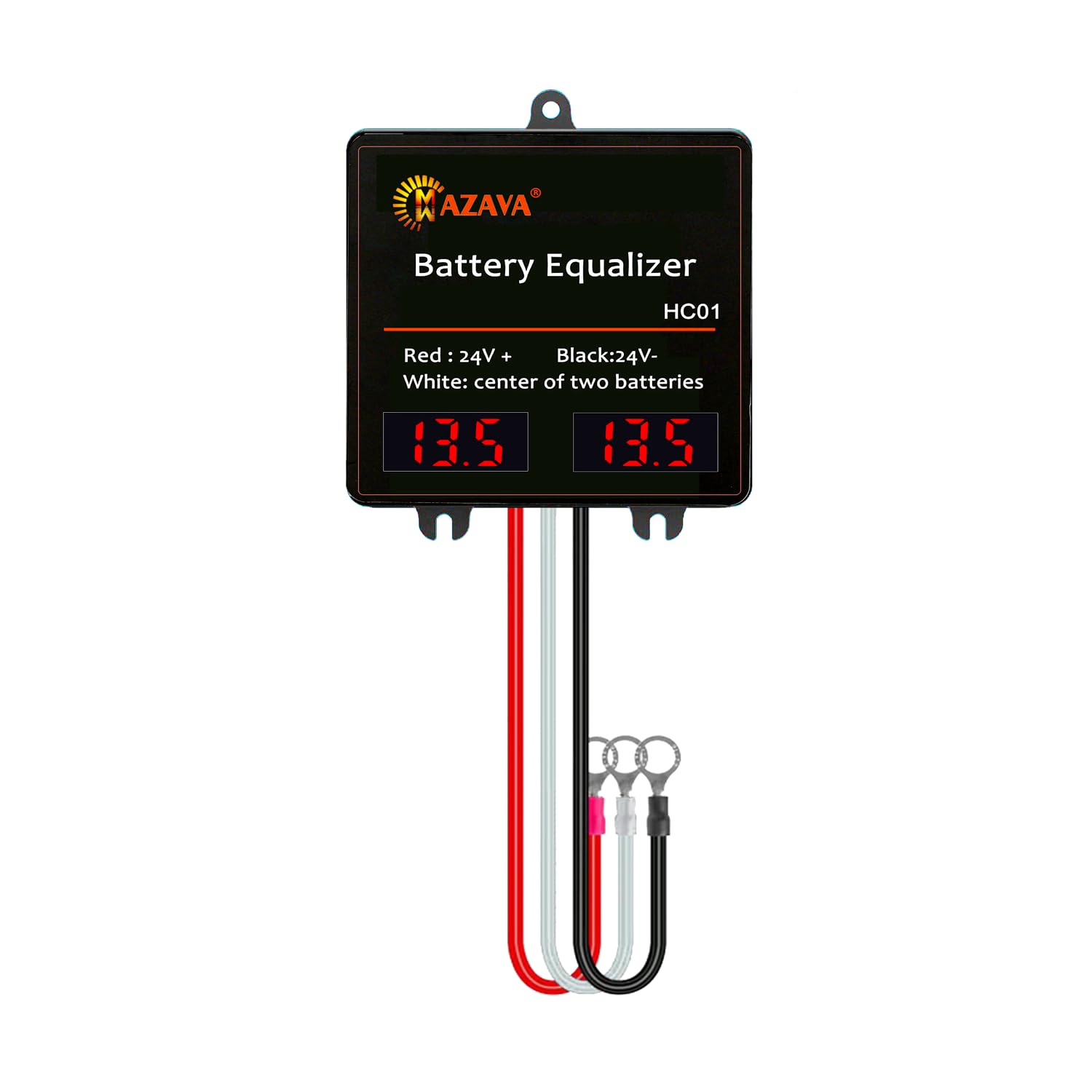 Mazava HC01 24V LED Tube Display Battery Equalizer & Voltage Balancer - Extend Battery Life for Gel, Flooded, AGM & Lithium Batteries | Ideal for Solar Power Systems, RVs, Boats & Off-Grid Applications