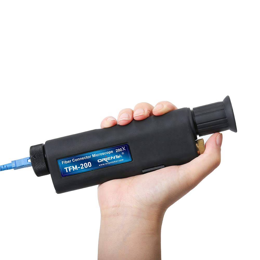 ORIENTEK TFM-200 Fiber Optic Microscope Probe - Professional Fiber Connector Inspection & Cleaning Tool for Network Maintenance & Telecom Installations