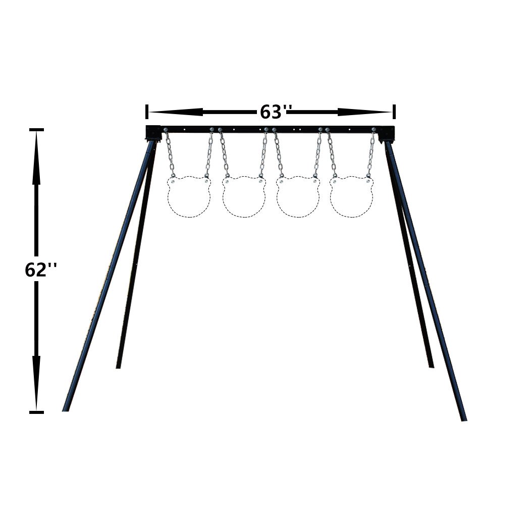 Highwild AR500 Steel Target Stand - Complete Shooting Target System Kit with 4 Targets for Rifle & Pistol Practice - Perfect for Outdoor Range Training & Tactical Drills