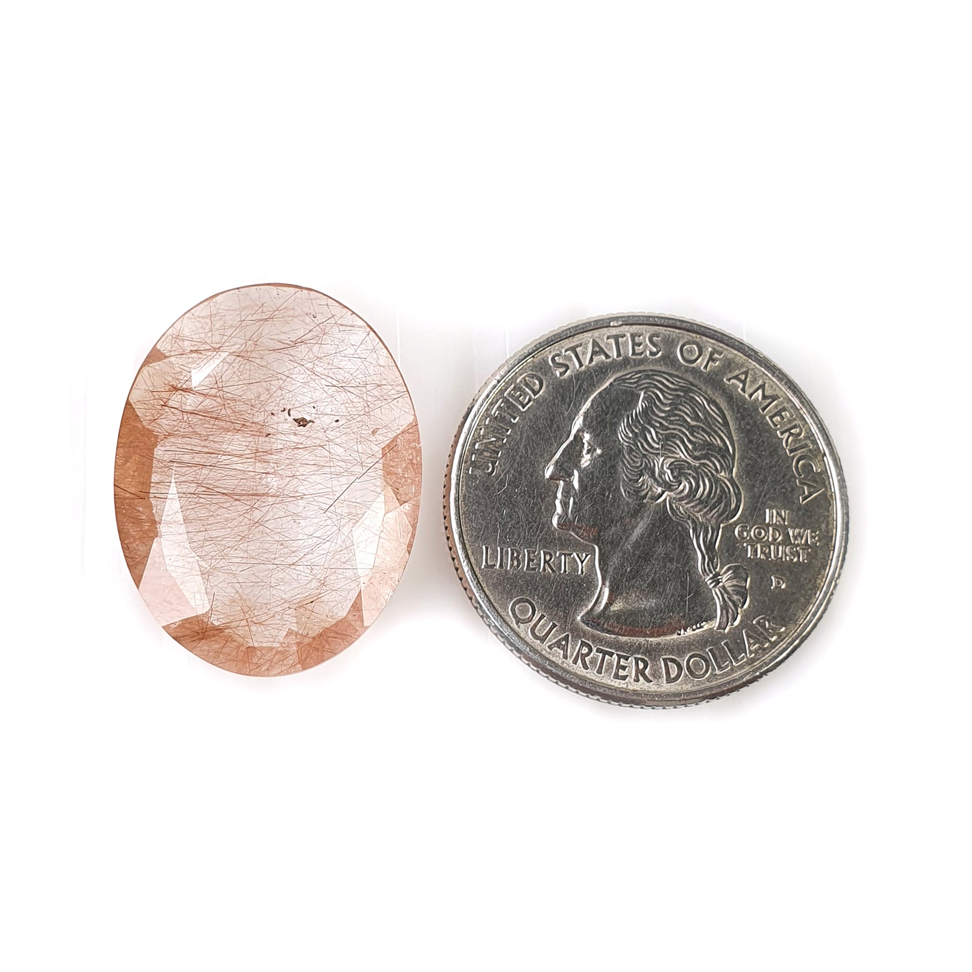 Natural Brown Rutile Quartz Gemstone - 18.60cts Untreated Oval Cut (23x18mm) | Unheated Genuine Rutile Quartz for Jewelry Making, Healing Crystals & Mineral Collections (Includes Video)
