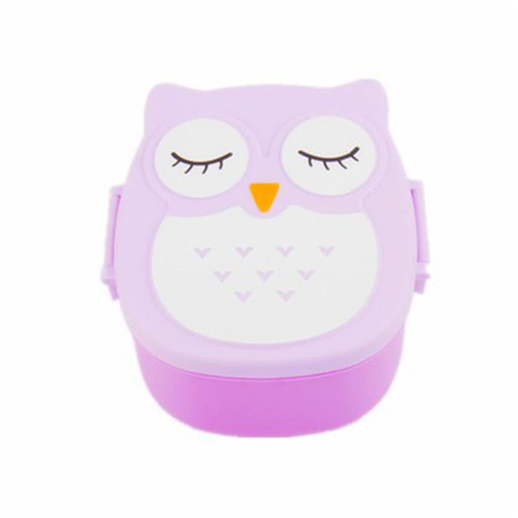 SOFEA Mini Owl Bento Box - 2 Compartments, Durable PP for Kids Lunch | School & Picnic