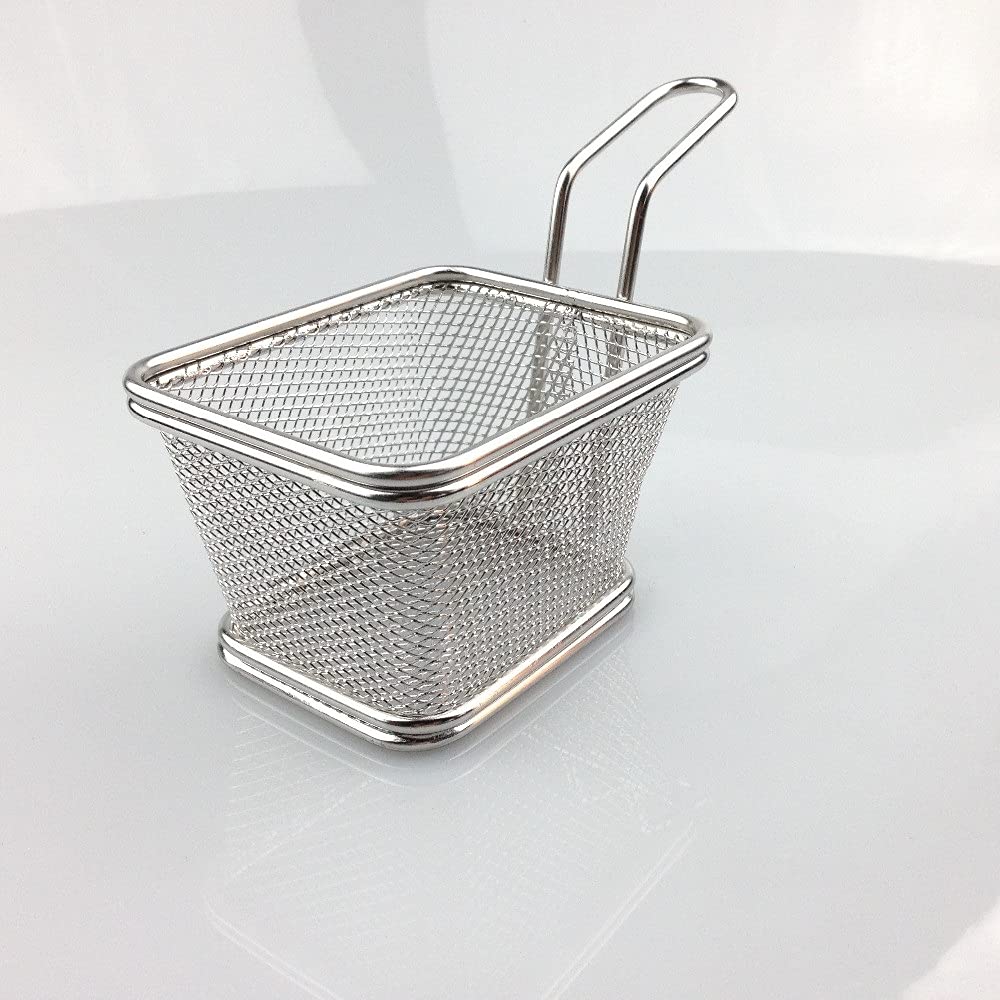 EKDSPW Stainless Steel Mini Fry Basket - Hot Sale Chips & French Fries Strainer for Cooking, Serving & Food Presentation | Perfect for Home Kitchens, Restaurants & Fast Food Shops