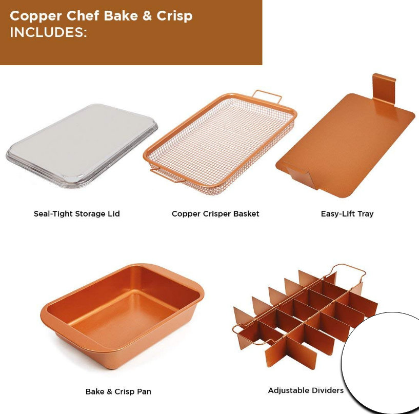 Copper Chef Nonstick Bakeware Set - 5-Piece Oven Safe Baking Pans for Crispy & Even Cooking - Perfect for Cookies, Cakes, Roasting Veggies & Family Meals