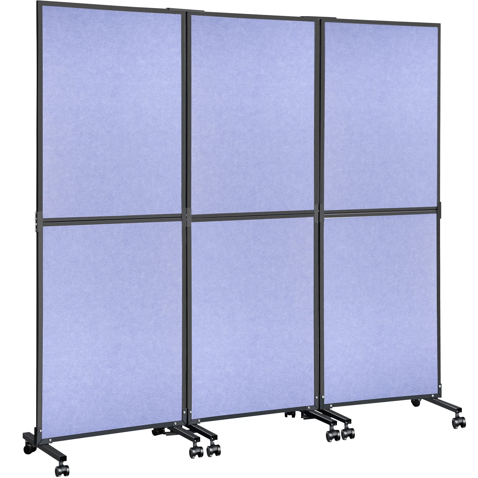 VEVOR 5.5 ft Folding Room Divider Privacy Screen - 3 Panel Portable Partition for Office, Home & School - Steel Blue Acoustic Room Separator | Perfect for Workspace Privacy, Classroom Dividers & Library Study Areas