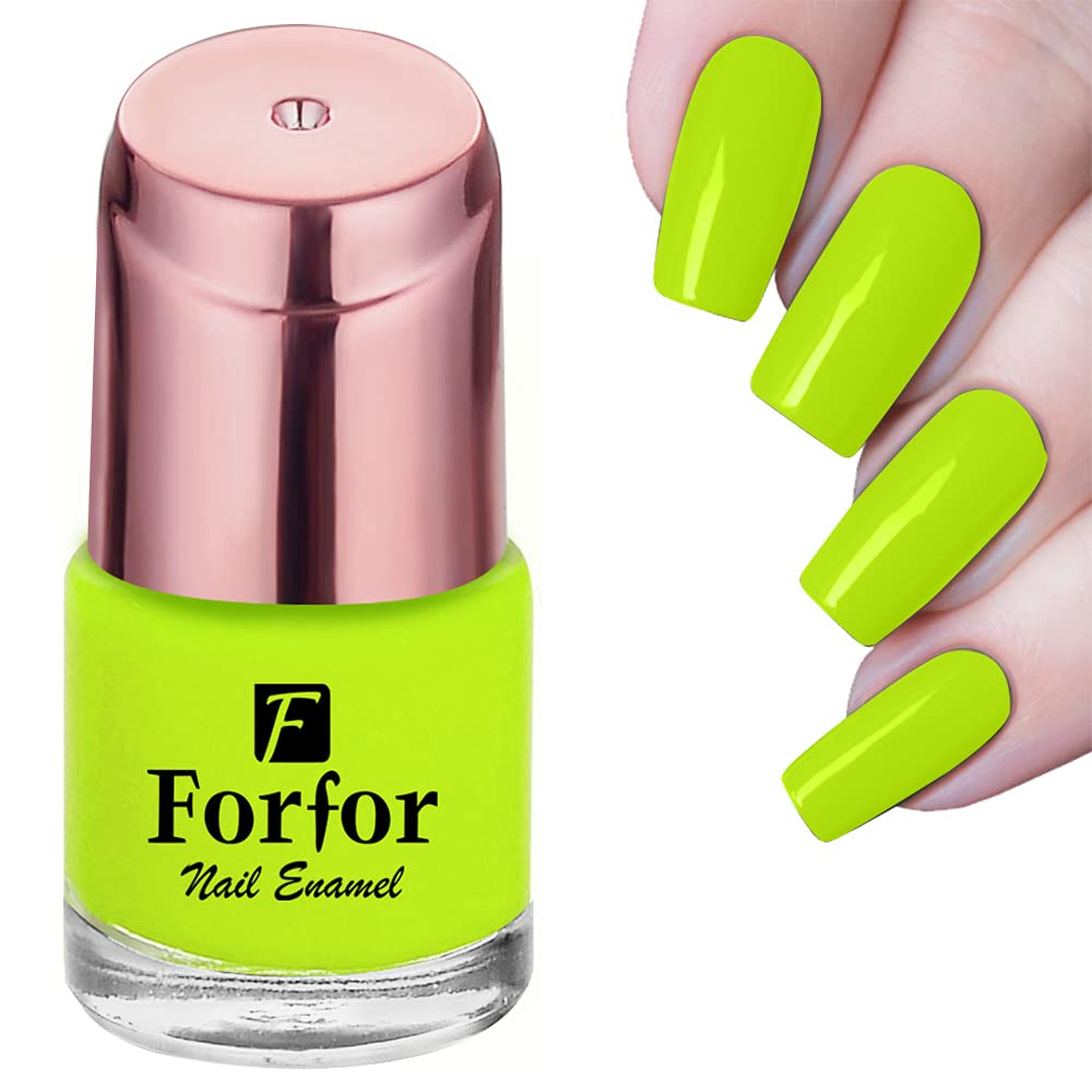 FORFOR® Long-Lasting Matte Nail Polish - Neon Lemon Yellow | Chip-Resistant, Quick-Drying Formula for Salon-Quality Manicures at Home | Perfect for Summer Nails, Parties & Everyday Wear