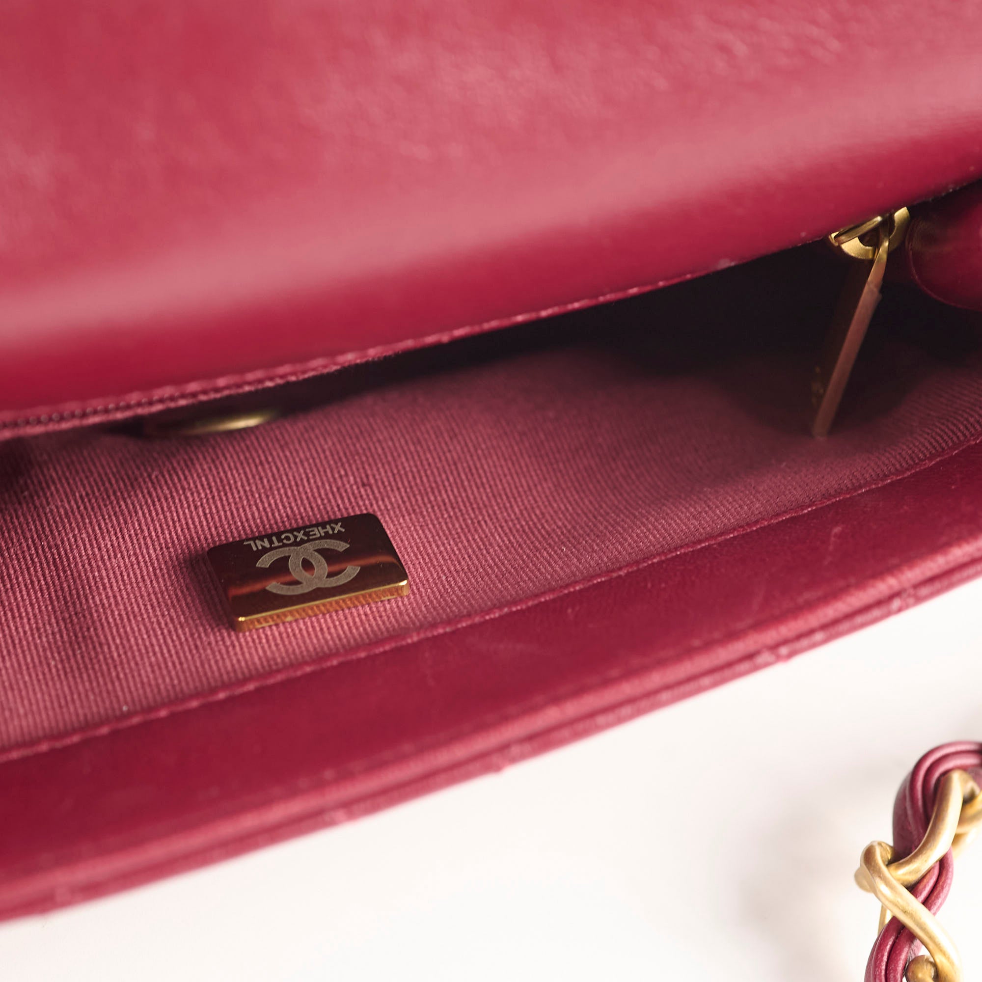 Authentic Chanel Seasonal Flap Bag in Burgundy with Microchip - Perfect for Evening Events, Parties & Luxury Fashion Accessories