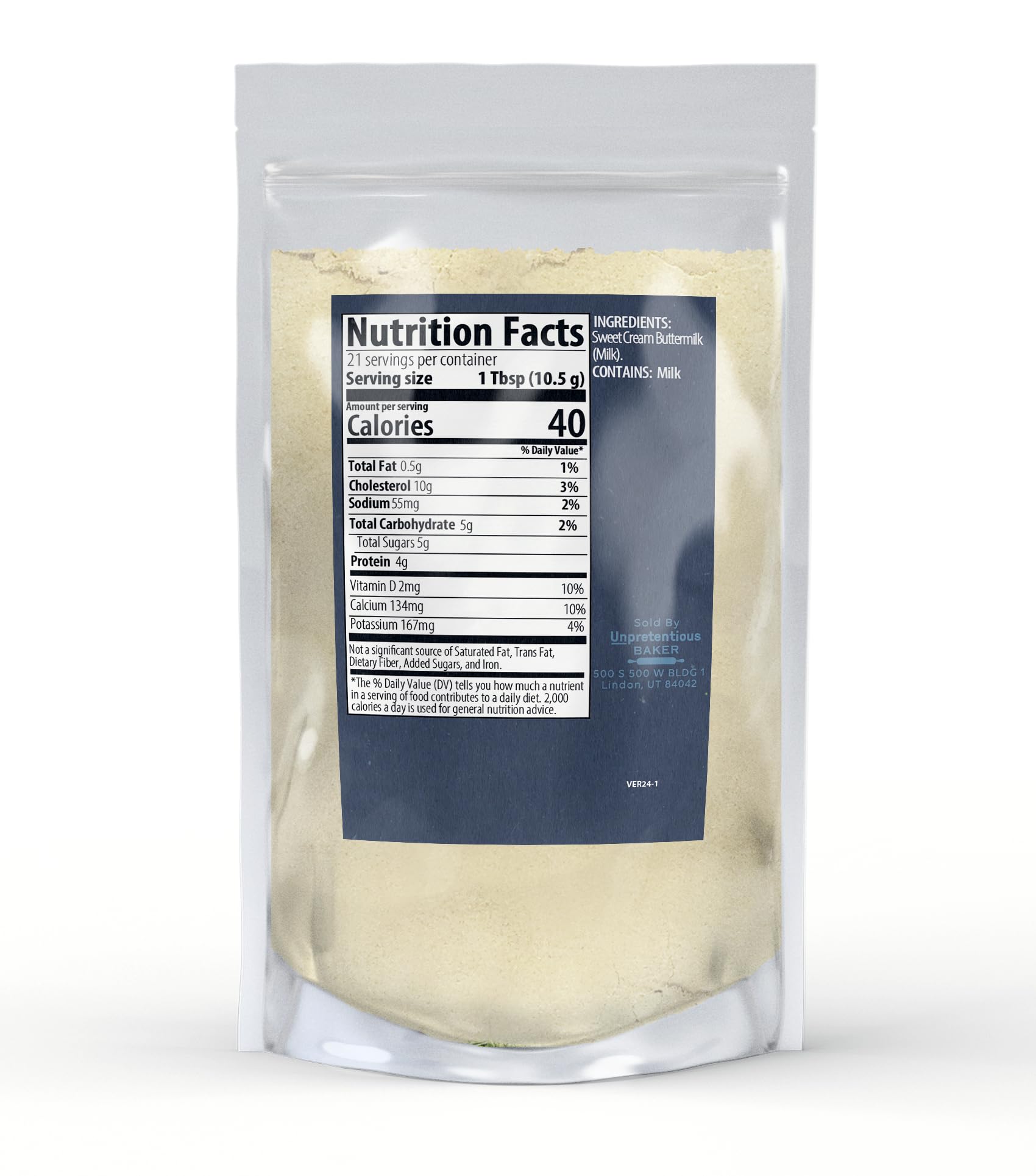 Premium Buttermilk Powder for Baking & Cooking - Sweet Cream, Fine Powder, 8 Ounce - Perfect for Pancakes, Biscuits, and Homemade Ranch Dressing