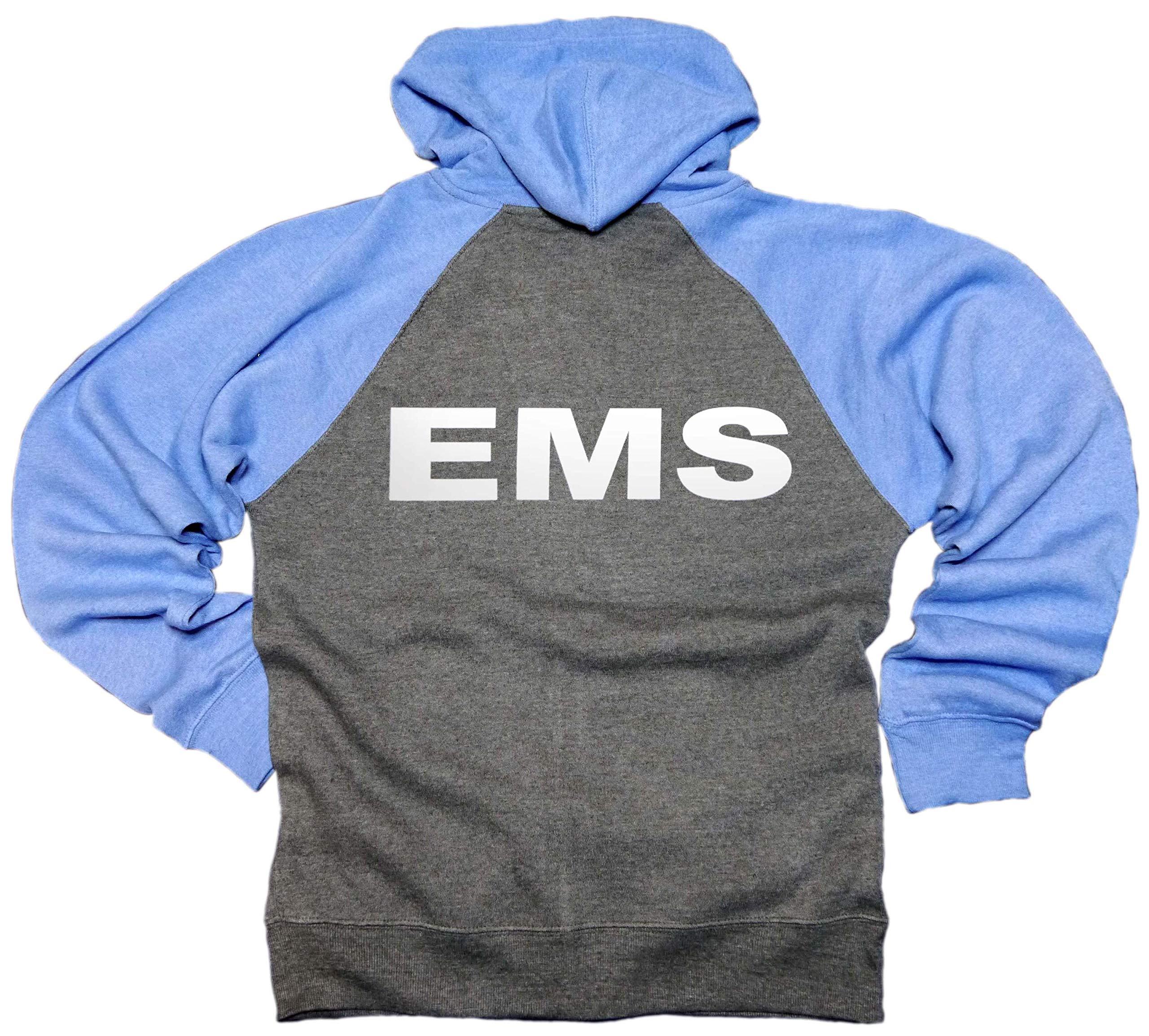 EMS Triblend Colorblock Zip-Up Fleece Hoodie with Reflective Details - Warm & Stylish Pullover for Outdoor Workouts, Jogging and Casual Wear