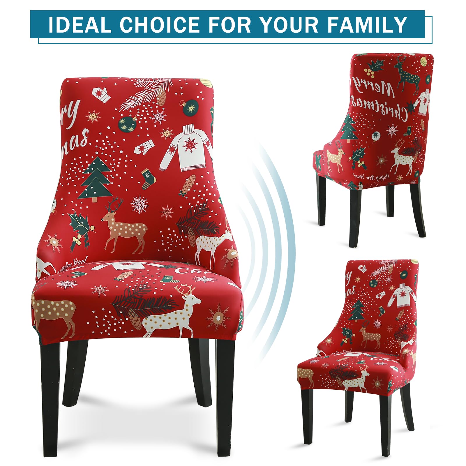 Liykimt Stretch Wingback Side Chair Slipcover - Washable Upholstered Armchair Cover with Nailhead Trim for Dining & Living Room - Perfect for Home Decor, Office, and Guest Seating
