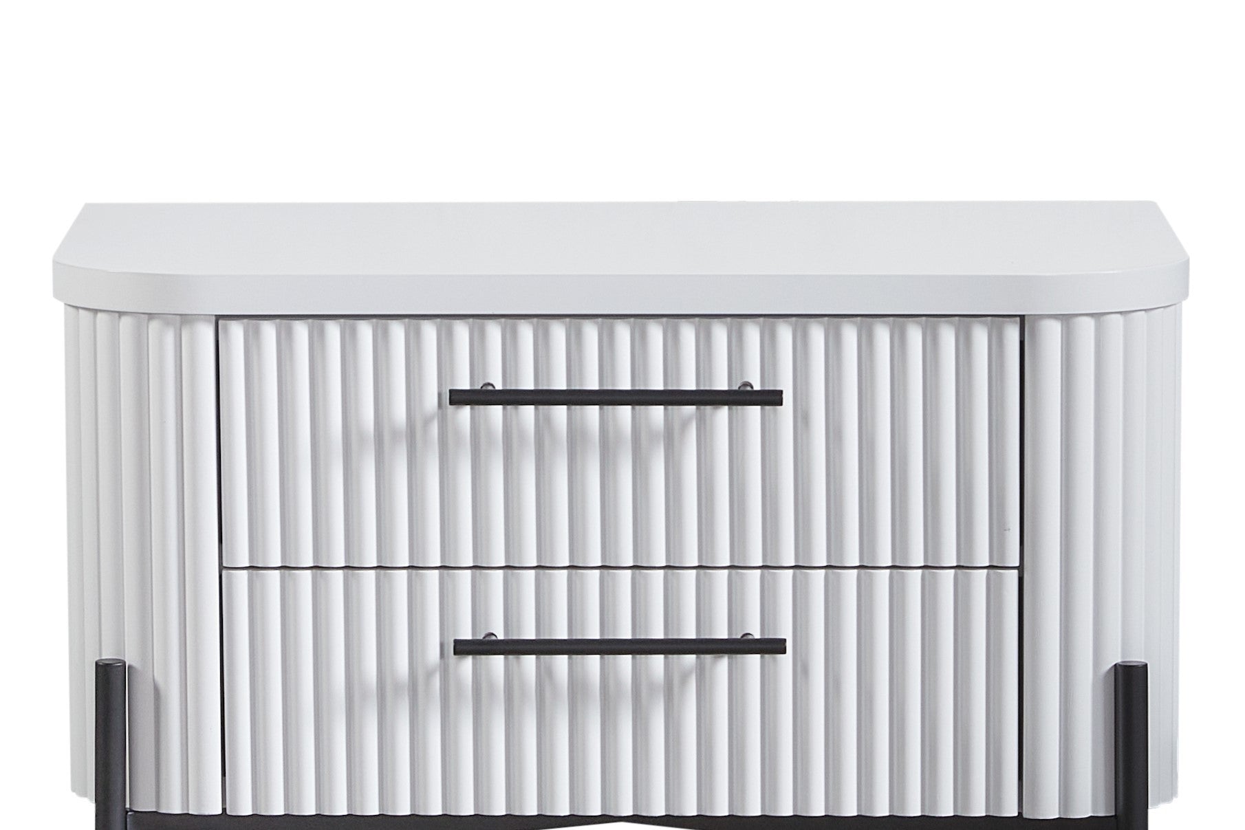 2 Drawer Nightstand with USB Type C Charging - White Modern Bedside Table for Bedroom, Living Room & Office - Compact Storage & Stylish Design