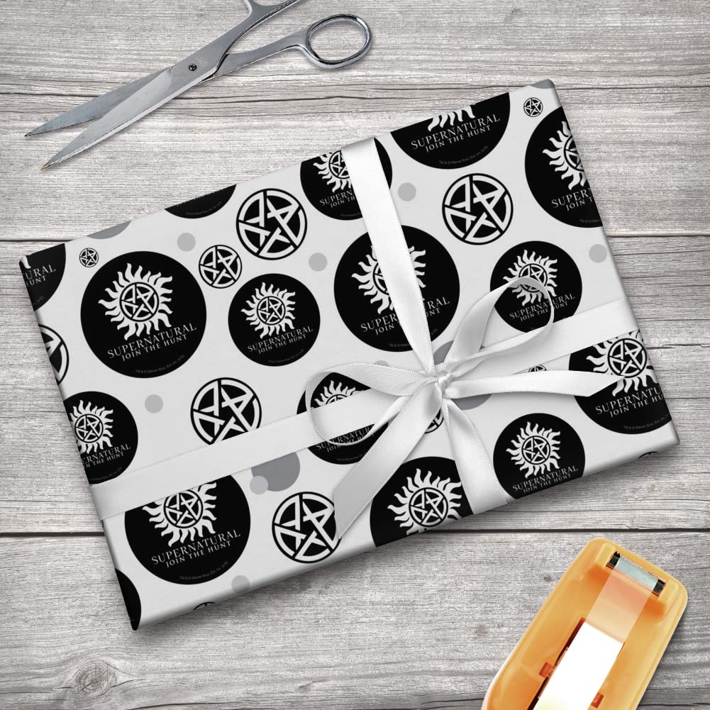 Supernatural Anti-Possession Symbol Gift Wrap Wrapping Paper Roll - Perfect for Halloween, TV Show Parties, and Supernatural Fan Gifts