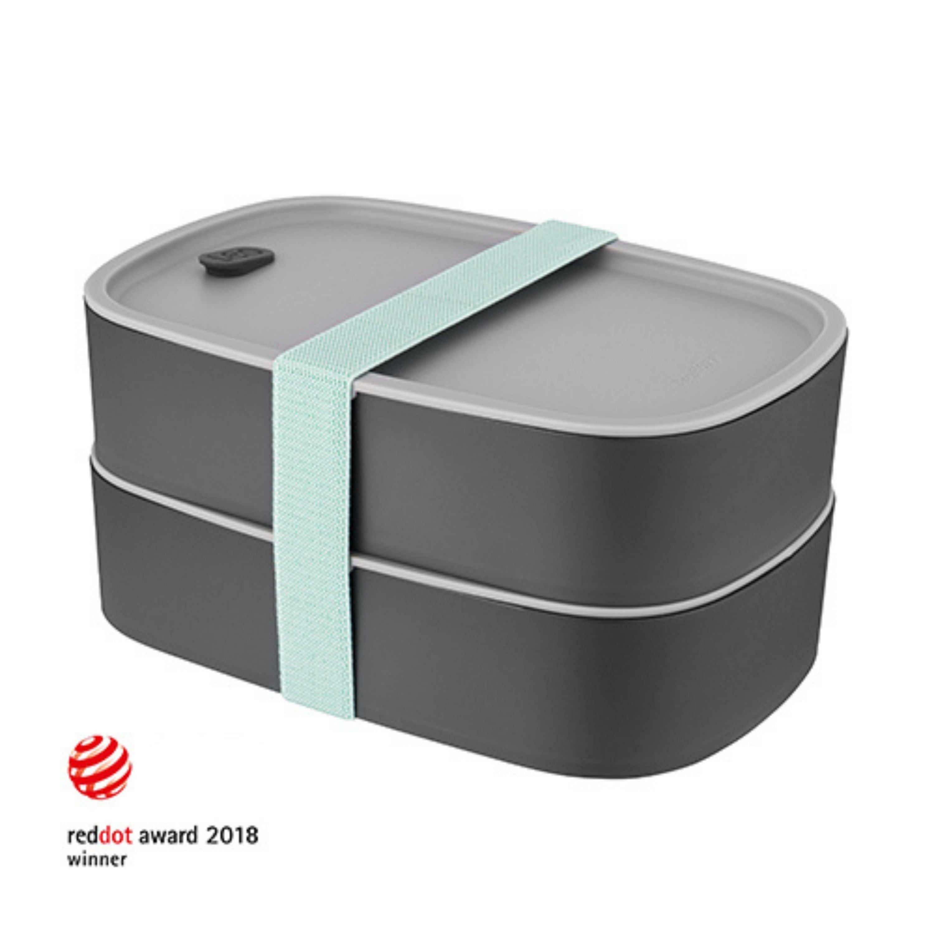 BergHOFF Leo 3-Piece Dual Compartment Bento Lunch Box Set with Adjustable Strap - Gray & Mint - Perfect for Office, School, Picnics & Meal Prep