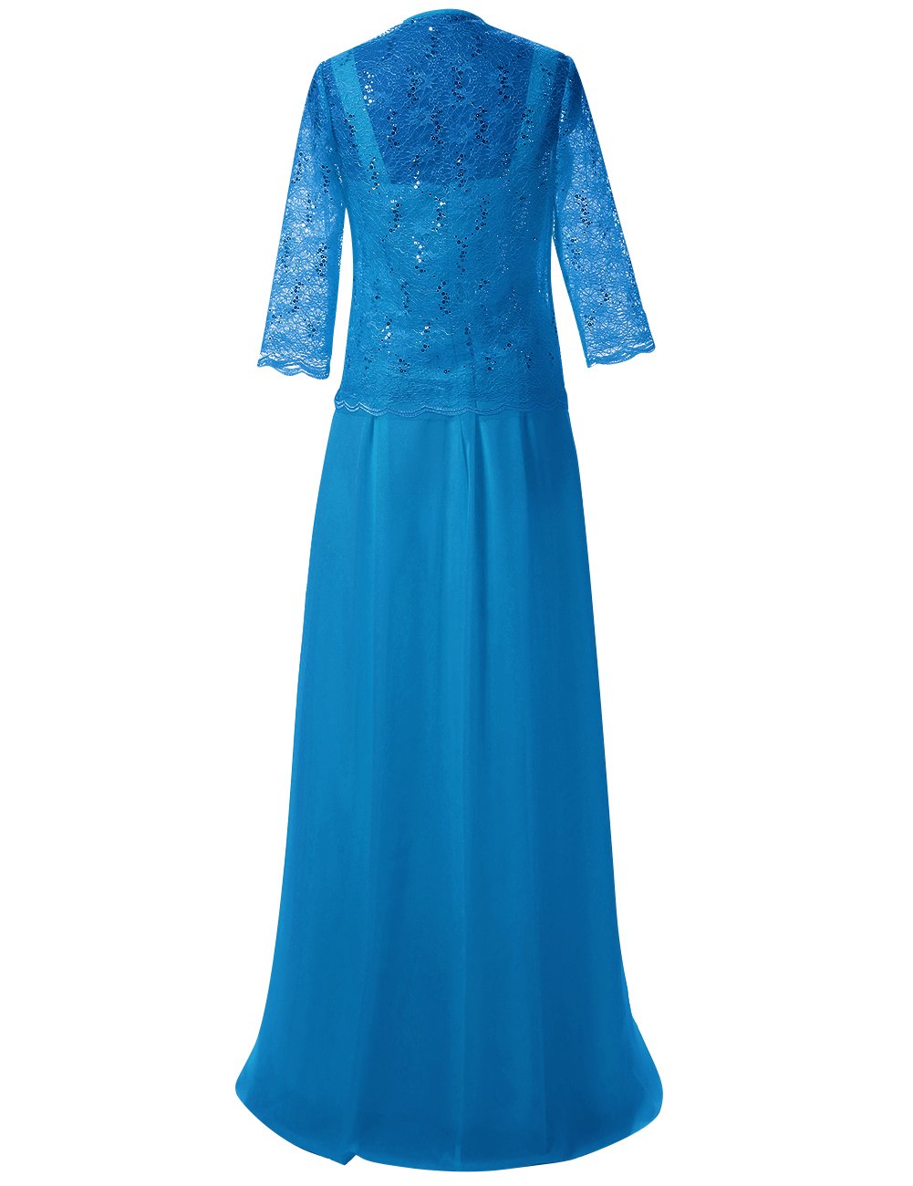 Elegant Plus Size 20W Blue Chiffon Lace Mother of The Bride Dress with Jacket - Formal Wedding Guest Gown for Women - Perfect for Weddings, Galas & Special Occasions