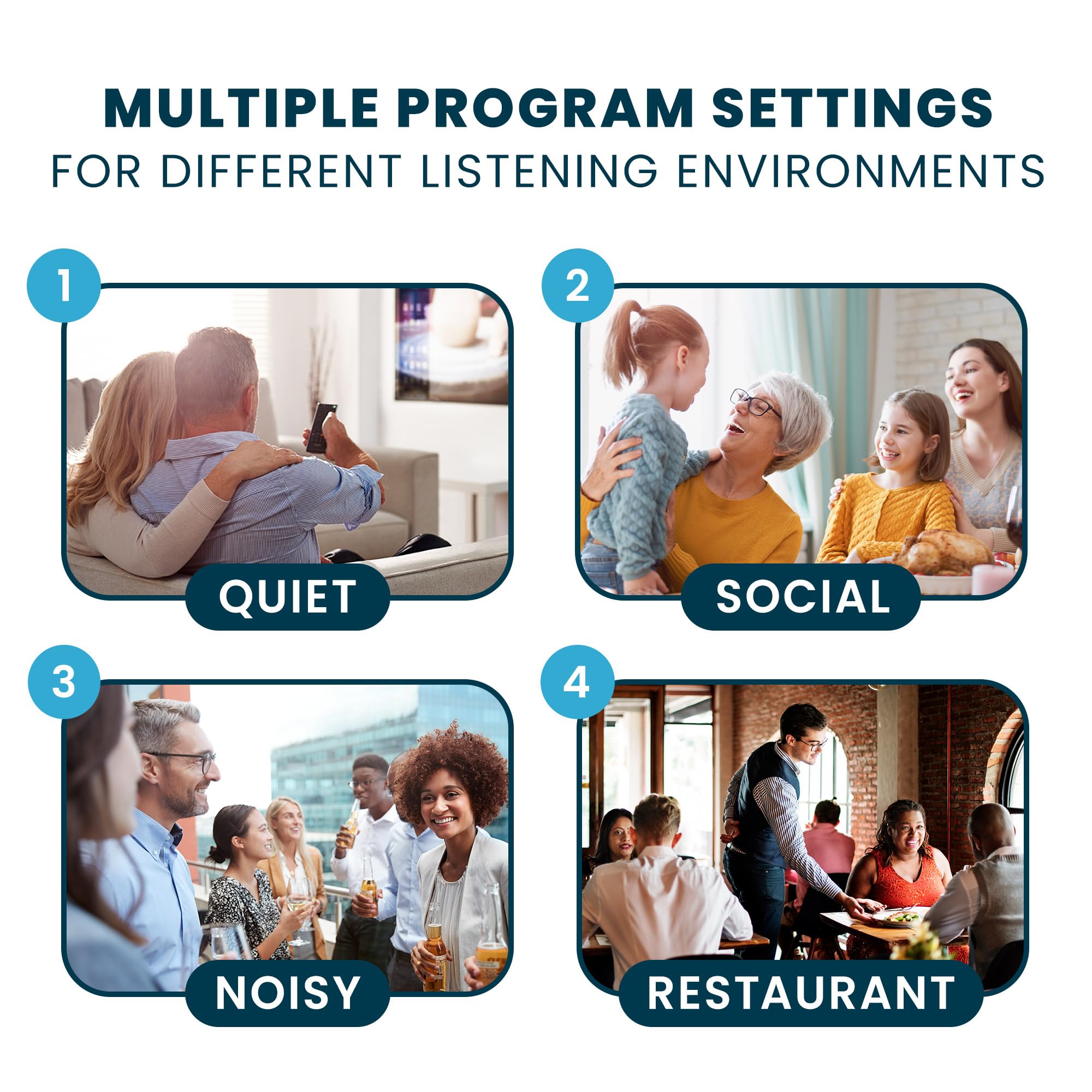 MDHearing AIR Rechargeable OTC Hearing Aids (Pair) - Crystal Clear Digital Sound, Nearly Invisible Design, Glasses Compatible - Ideal for Seniors, TV Watching & Social Gatherings
