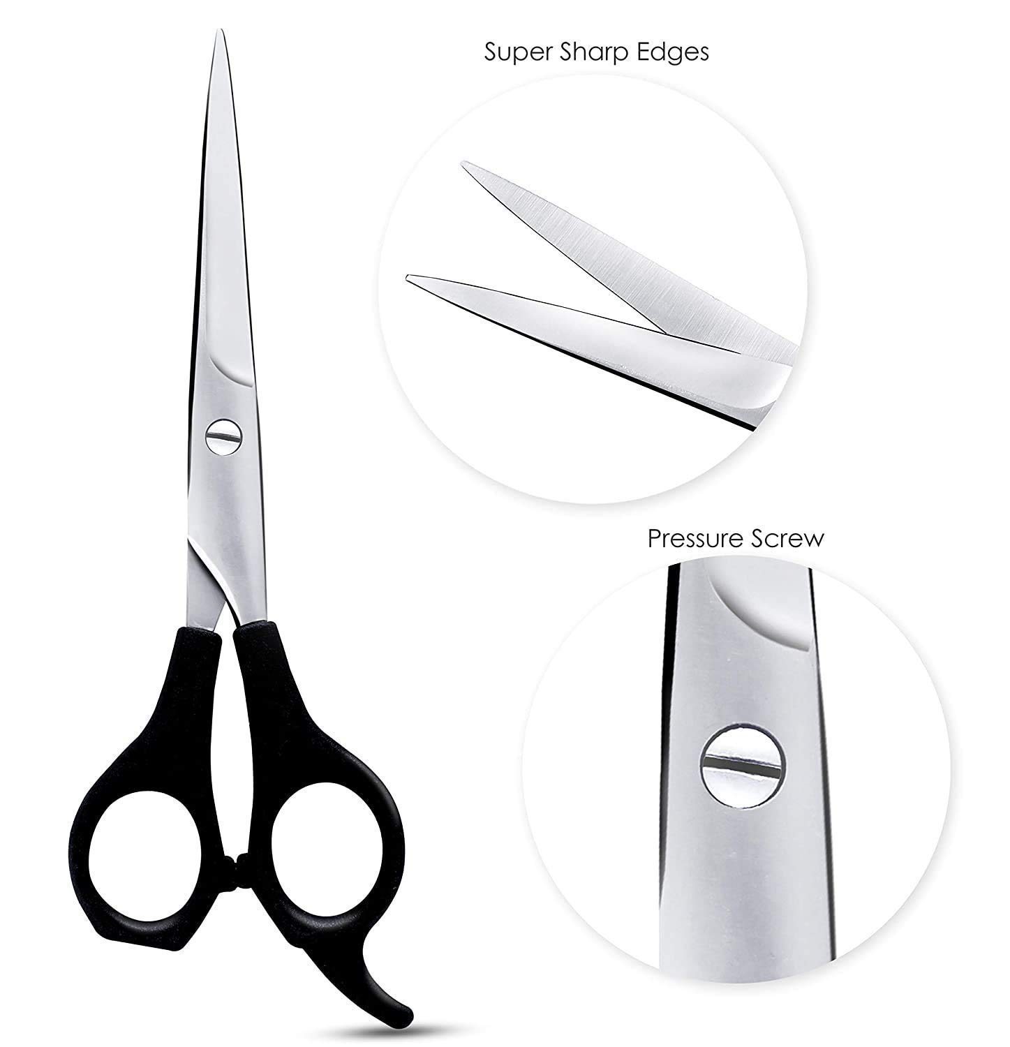 Professional Hair Cutting Scissors - Ultra Sharp Stainless Steel Barber Shears for Salon & Home Use - Precision Hairdressing Scissors for Men & Women (Pack of 2) - Perfect for Styling, Trimming & Hairdressing