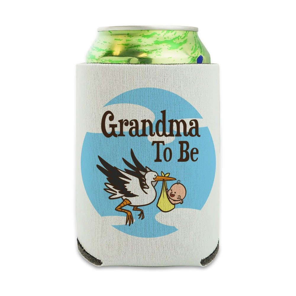 Grandma To Be Stork Baby Grandmother Can Cooler - Insulated Collapsible Drink Sleeve for Beer, Soda & Beverages - Perfect for Baby Showers, Grandma Gifts & Outdoor Parties