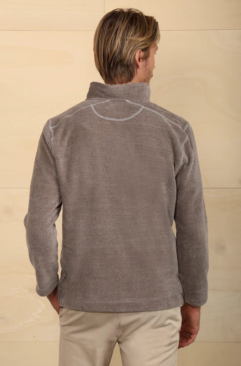 TRUE GRID Grey Solid Long Sleeve Zip Neck Knit Sweater - Cozy Winter Pullover for Casual Outfits & Layering