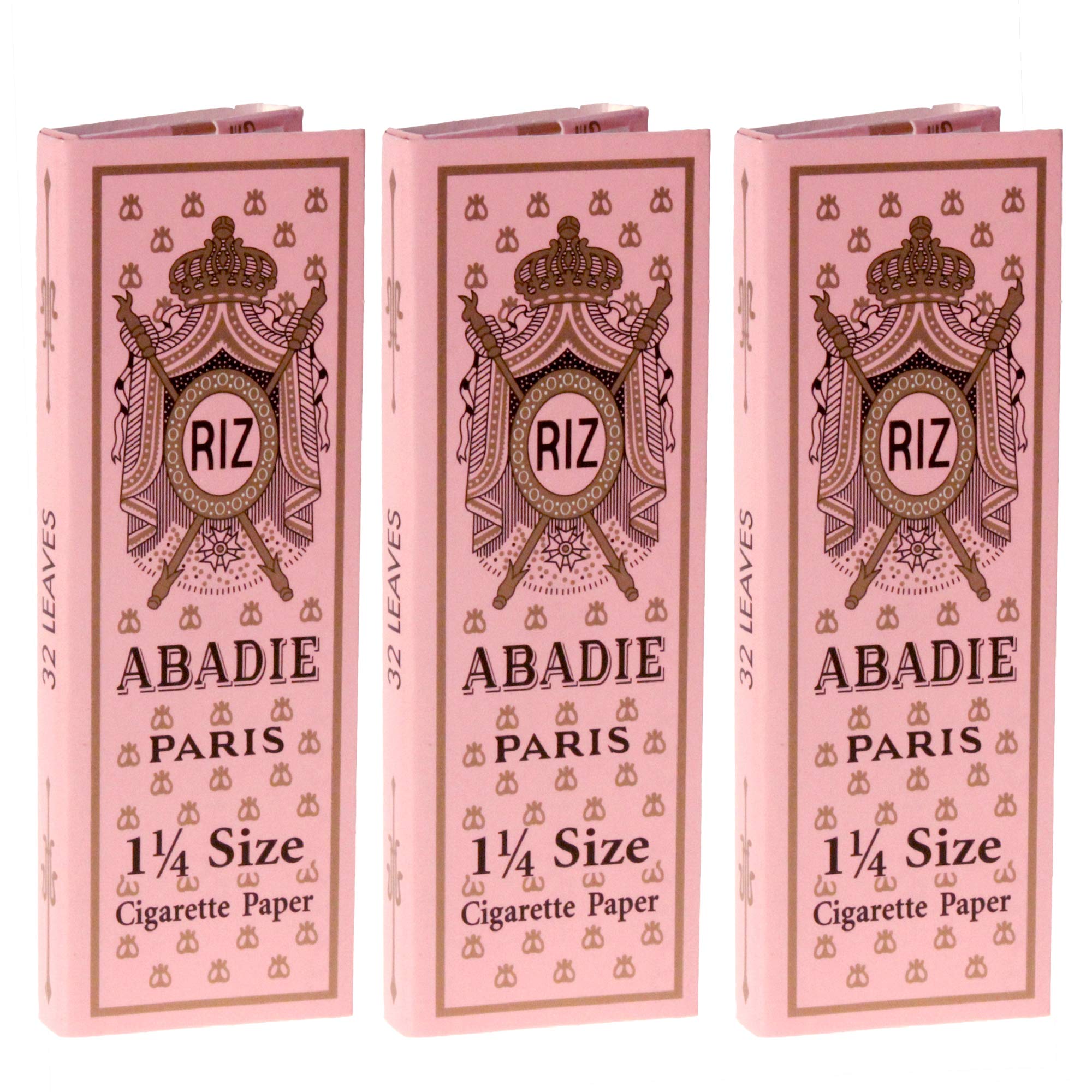 Abadie Paris Cigarette Rolling Papers - 1 1/4 Size (79mm), 3 Pack (96 Leaves), Natural French Rolling Paper for Hand Rolling Cigarettes, Perfect for DIY Tobacco & Herbal Blends at Home or On-the-Go
