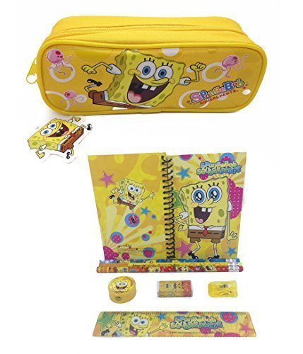 Disney SpongeBob SquarePants School Supplies Set with Pencil Pouch - Back to School Essentials for Kids, Classroom & Homework Organization