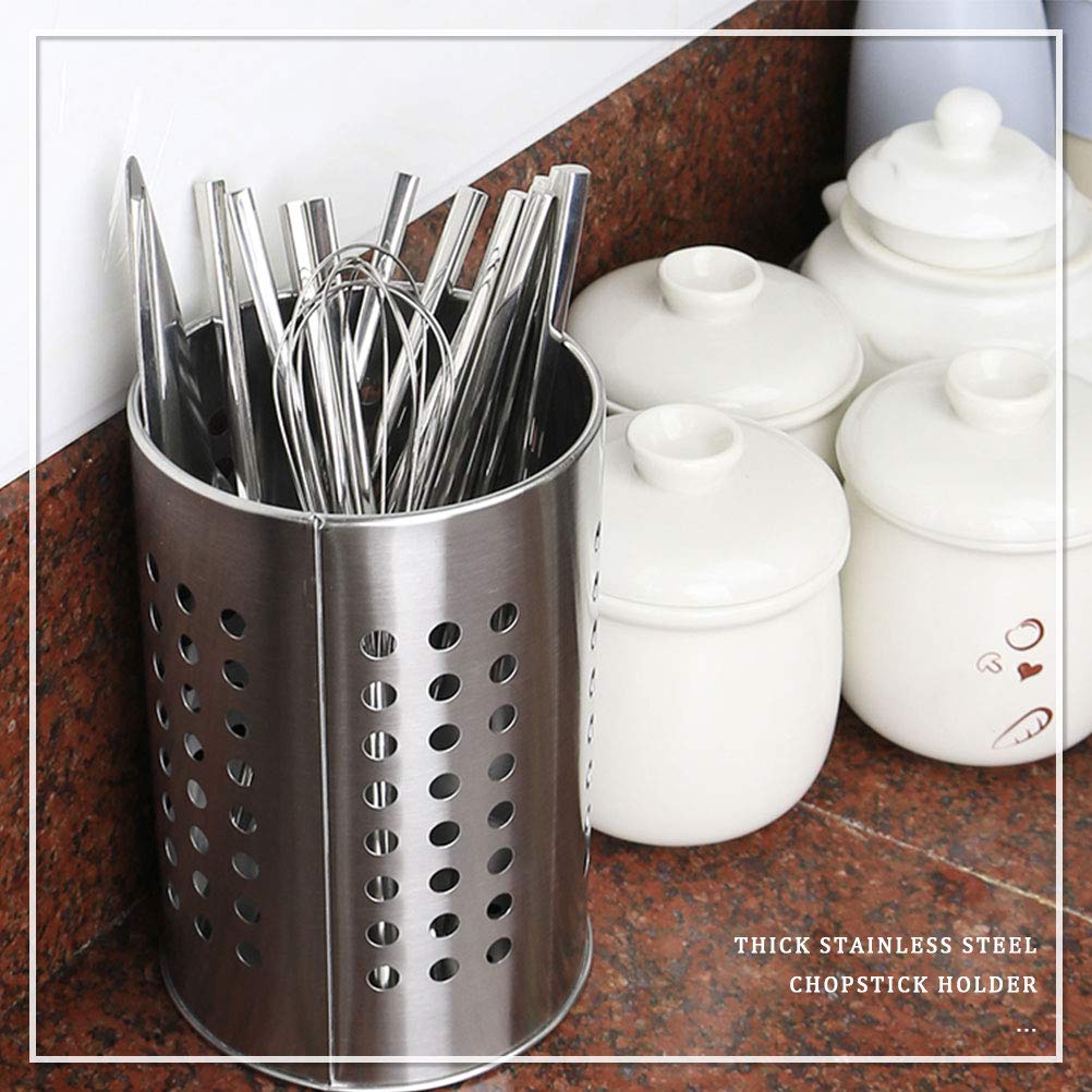 2-Pack Stainless Steel Kitchen Utensil Holder - Drawer & Countertop Organizer for Cooking Tools
