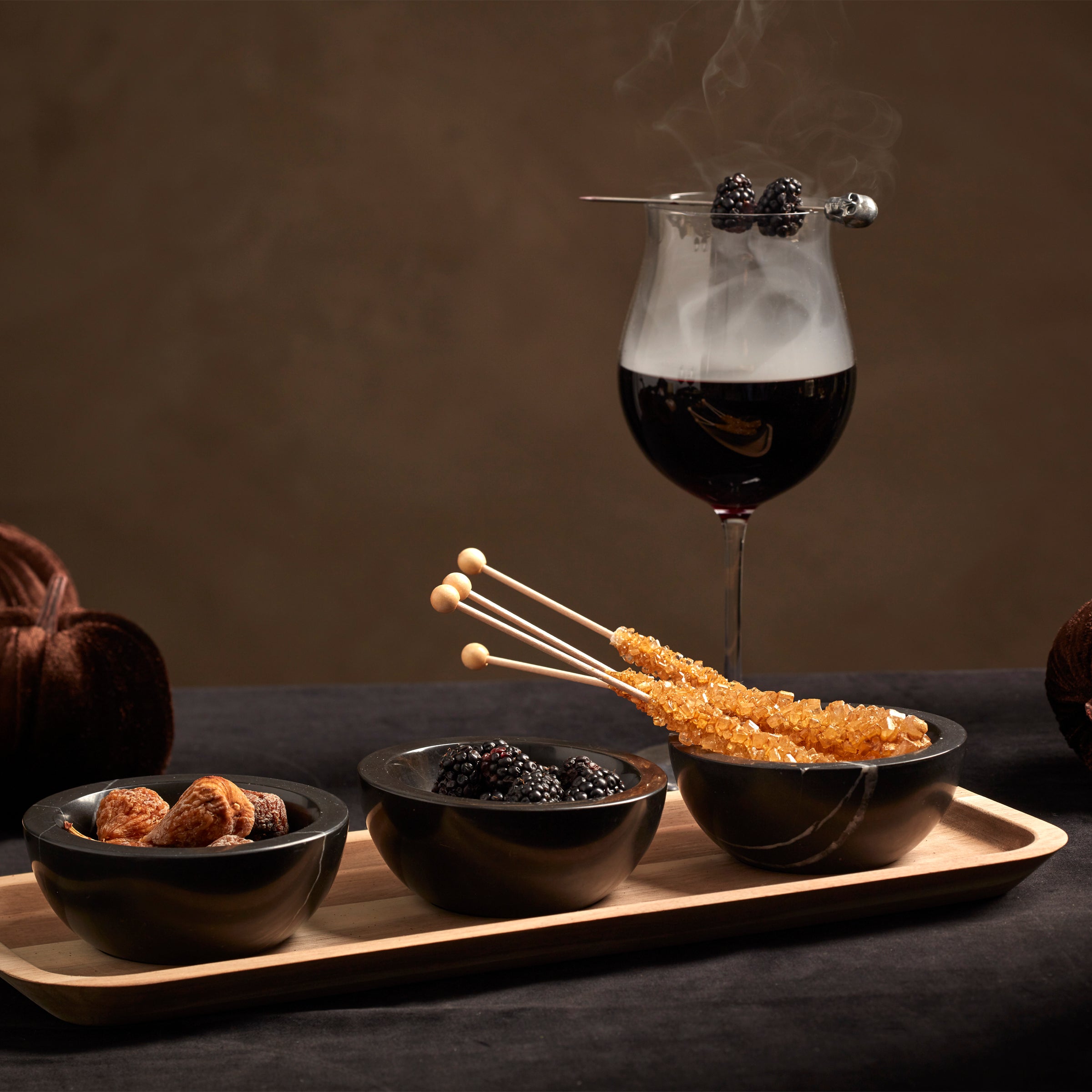 LX Collective Serving Tray with 3 Removable Dip Bowls - Perfect for Entertaining, Charcuterie Boards & Party Snacks