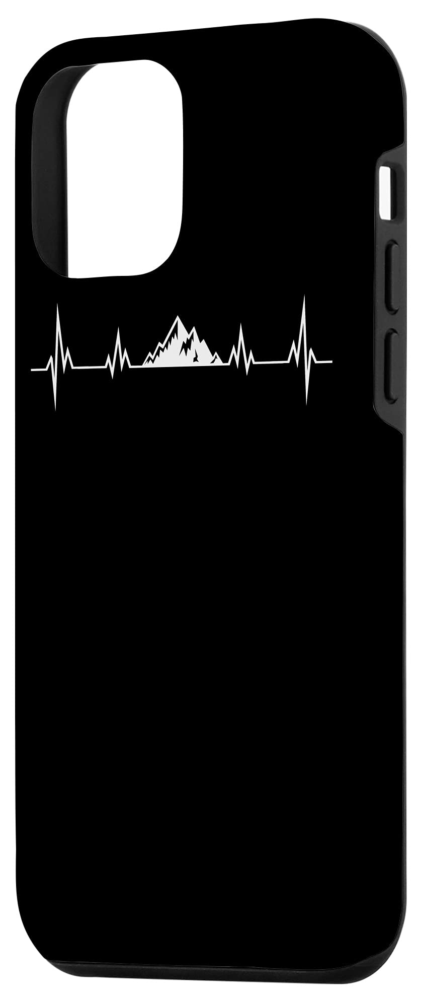 iPhone 12 Mini Protective Case with Heartbeat Mountains Design - Durable Phone Cover for Hiking, Climbing & Outdoor Adventures