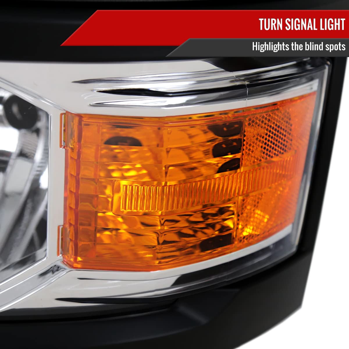 Clear Replacement Headlights for Chevy Silverado 1500 2014-2015 Models - High Performance LED Head Lamps for Pickup Trucks - Perfect for Night Driving & Off-Road Adventures
