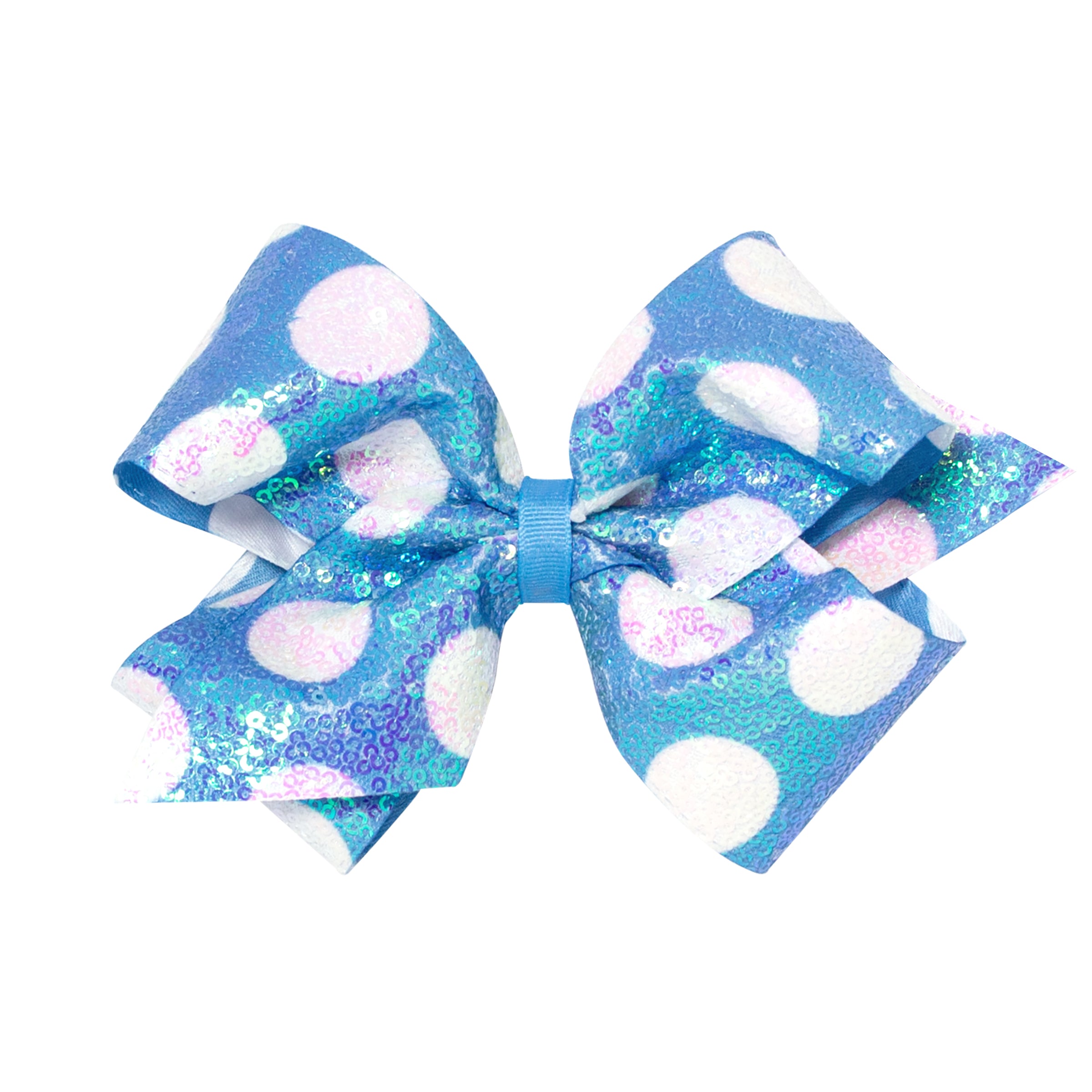 COP Jumbo Dot Iridescent Sequin Bow Hair Clip - Sparkly Hair Accessories for Women & Girls (Party, Wedding, Prom, Cosplay)