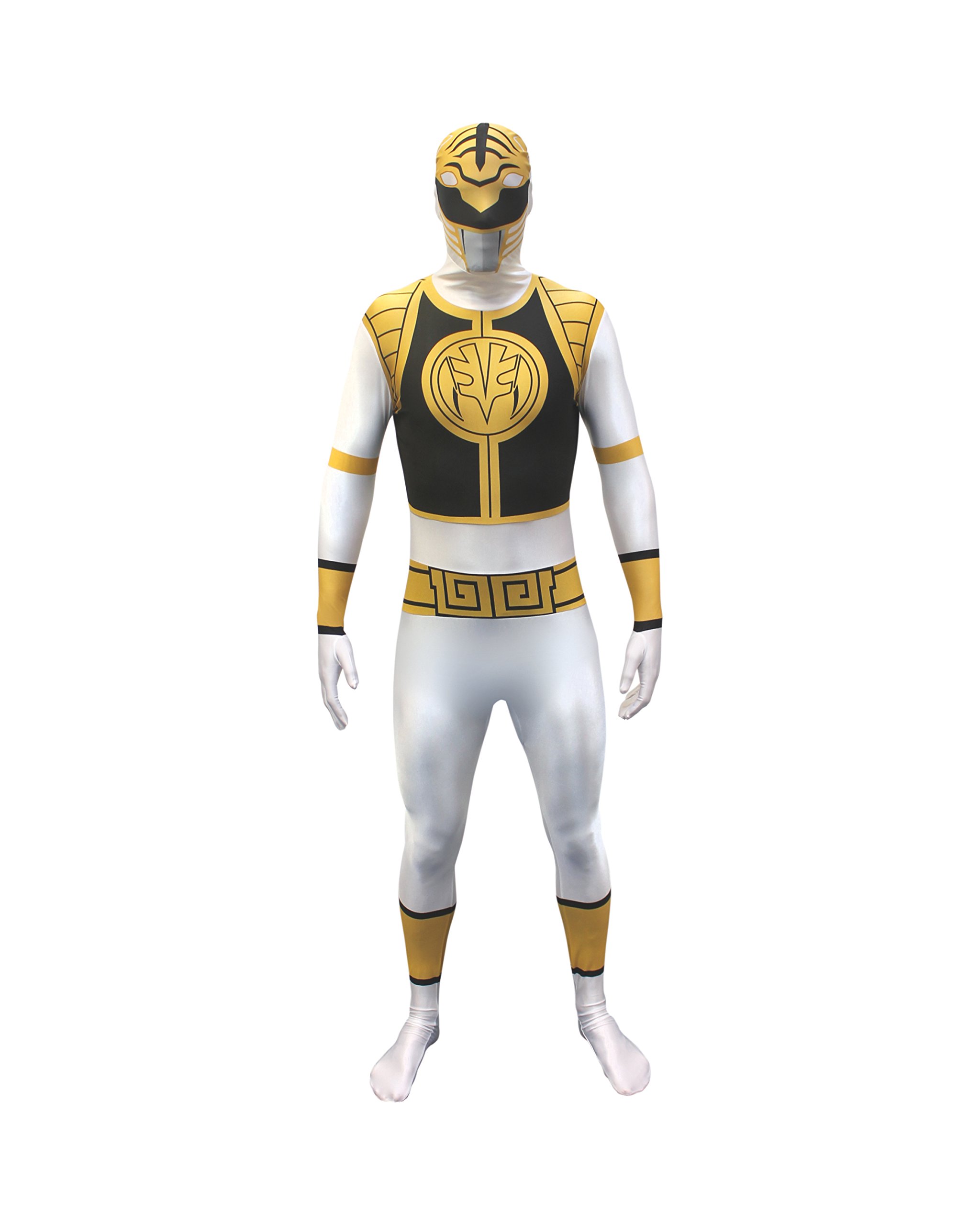 White Power Ranger Costume for Adults - Morphsuits Official Licensed Men's Halloween Cosplay Suit | Perfect for Halloween, Comic Con, and Themed Parties