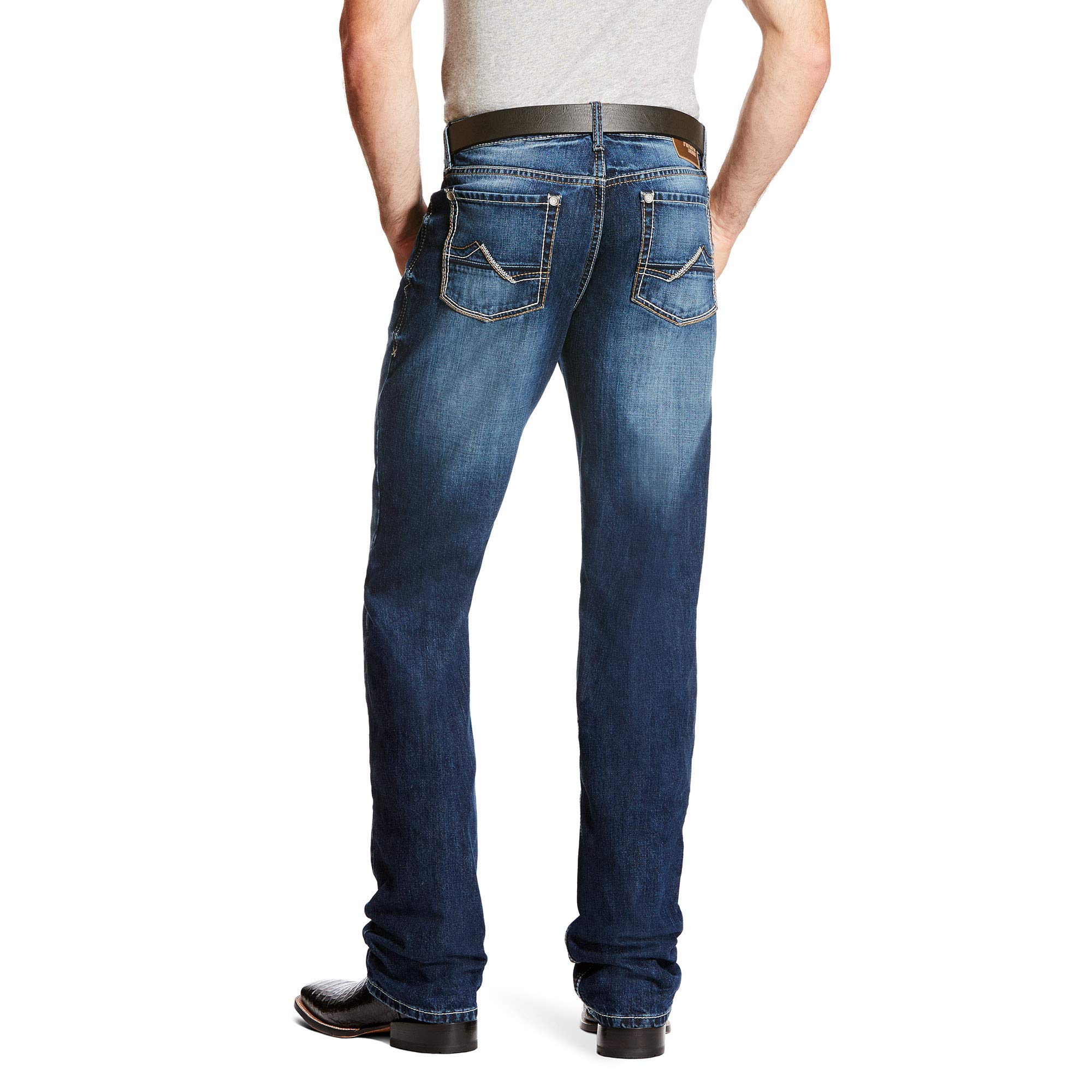 Ariat Men's M2 Relaxed Fit Stretch Boot Cut Jeans - Comfortable Western Denim Pants for Cowboy Work & Casual Wear