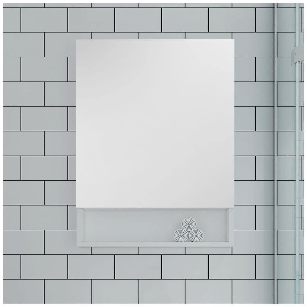 Fresca 24 Inch Gray Bathroom Medicine Cabinet with Small Bottom Shelf - Wall Mounted Mirror Storage for Bathroom Organization & Small Space Saving
