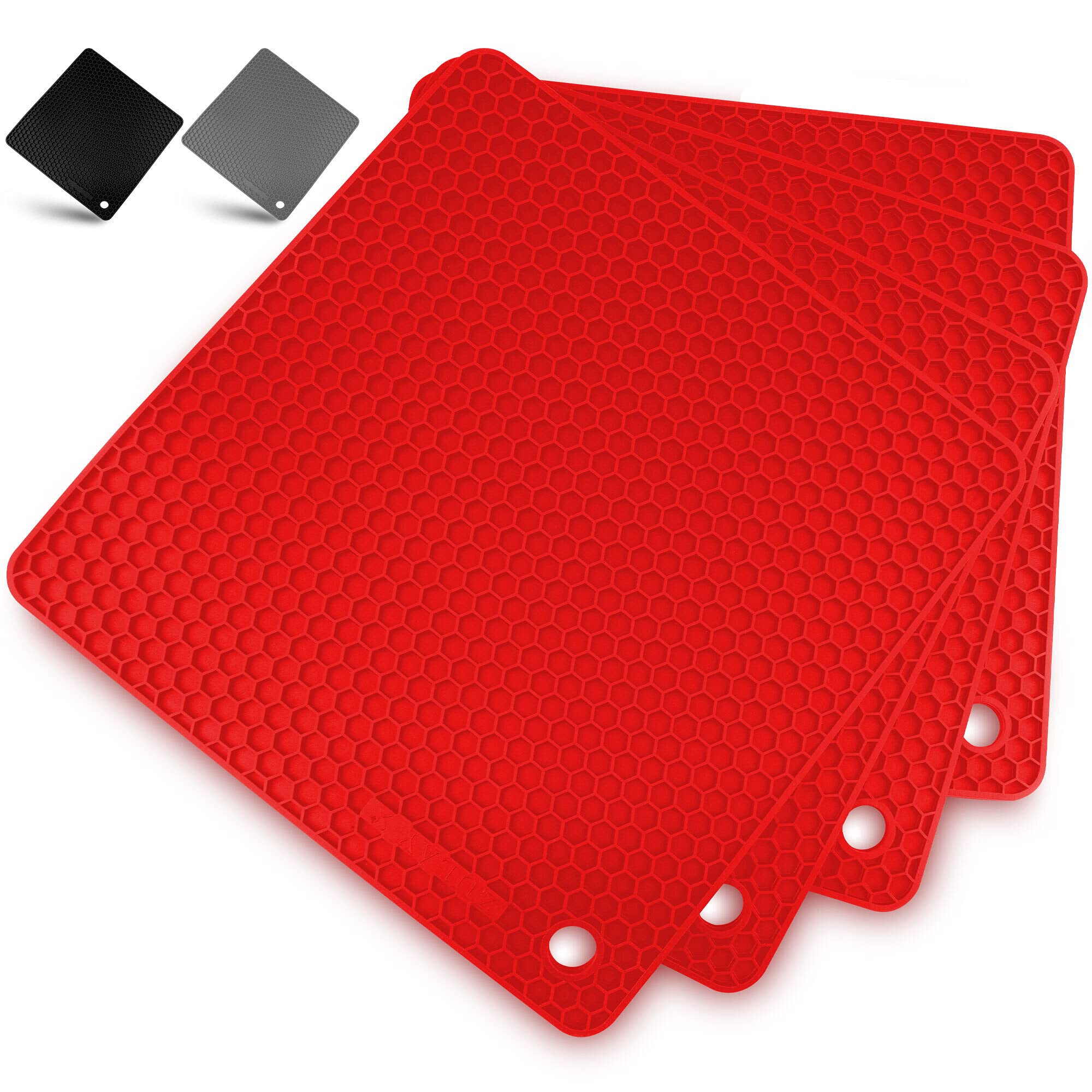 Zulay 4-Pack Silicone Trivet Mats - 7