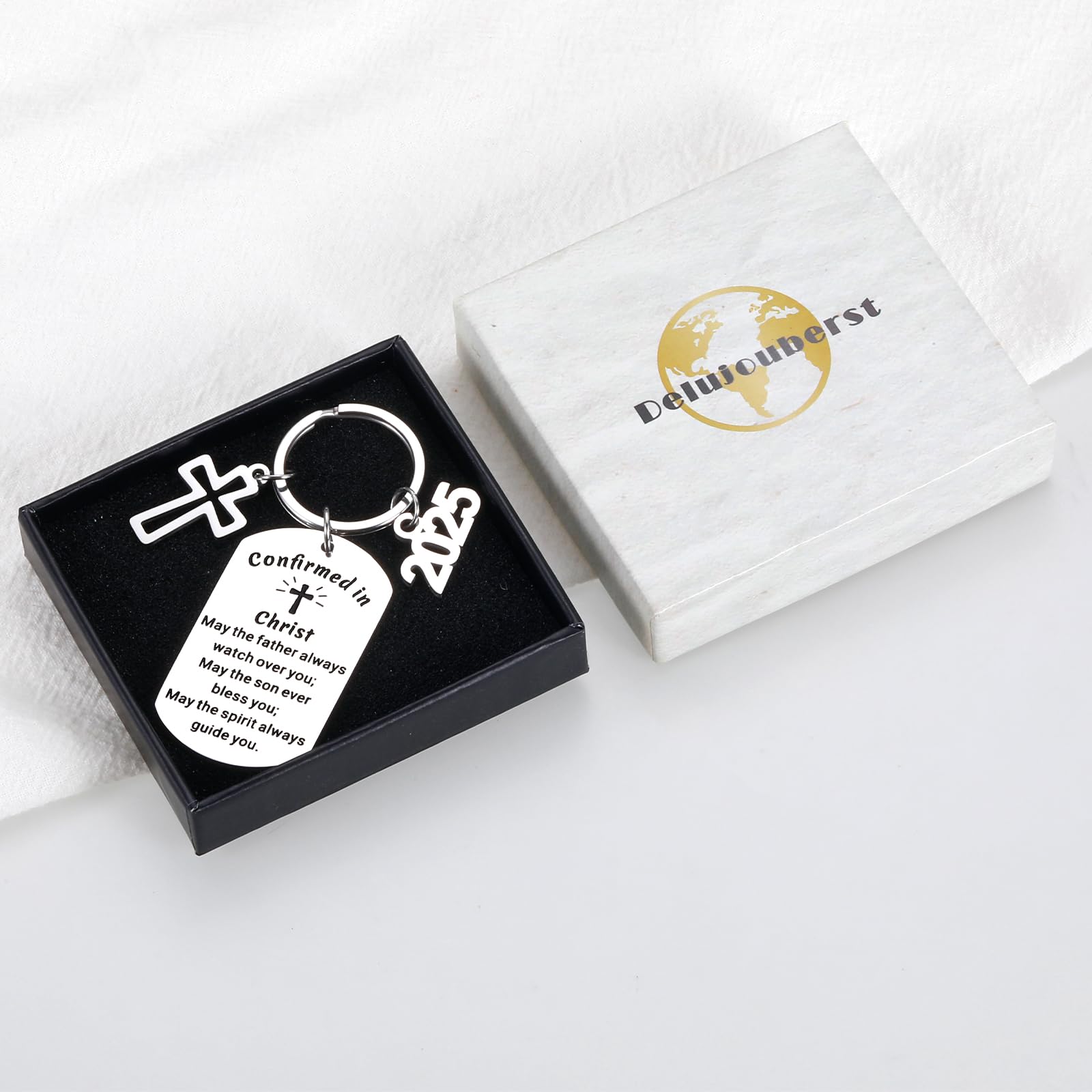 Delujouberst 2025 Religious Confirmation Gifts for Teens - Baptism & First Communion Keychain for Boys & Girls - Easter Basket Stuffers & Christian Keepsakes - Perfect for Easter Celebrations, Baptism Ceremonies, and Youth Religious Events