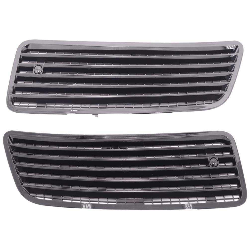 High Gloss Hood Upper Grill Vent Trim Pair - Compatible with Mercedes Benz S550 W221 (2007-2013) Models | Perfect Fit for 2218800205 & 2218800305 | Enhances Front Grille Appearance & Aerodynamics