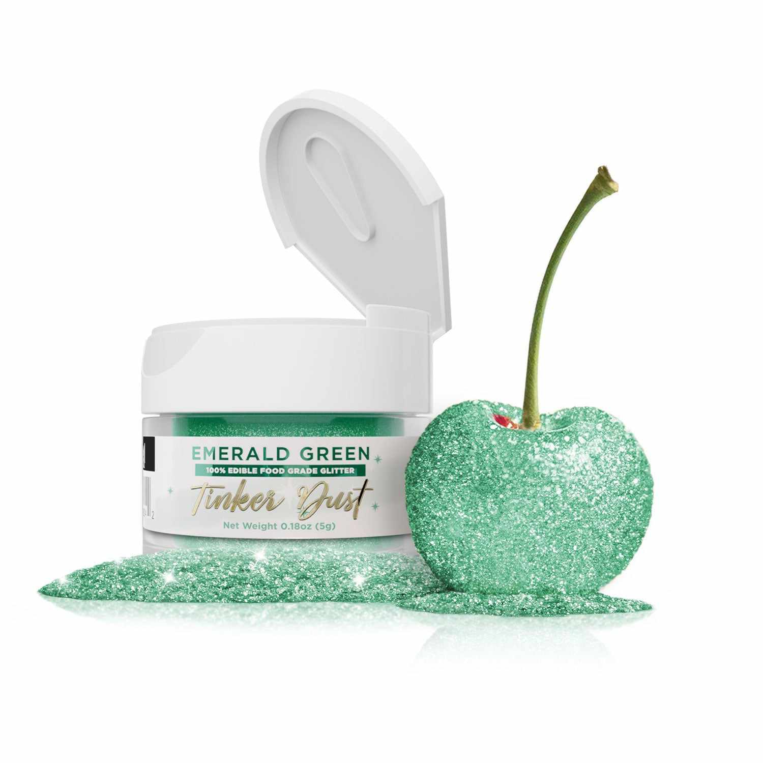 Emerald Green Edible Glitter for Baking & Cake Decorating - Tinker Dust® 5g | Food Safe Sparkle Dust for Cupcakes, Cookies, Desserts & DIY Crafts