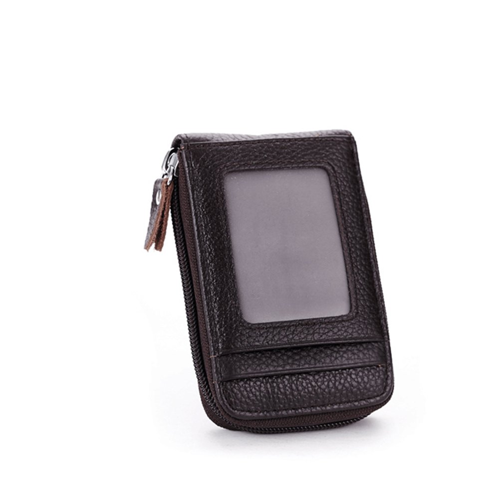 Premium Leather Slim RFID Blocking ID Window Card Holder Wallet - Stylish & Compact for Everyday Use, Travel & Business Cards